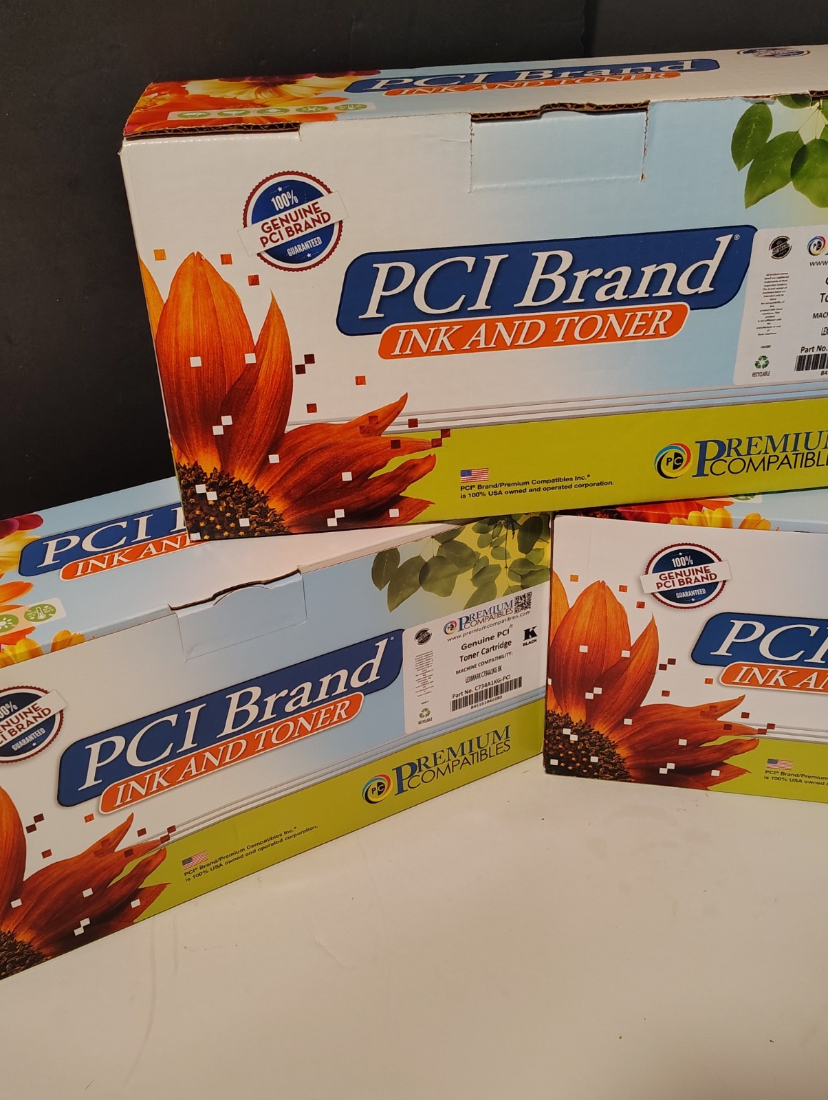  3 PCI Brand C734A1KG Black Toner For Lexmark Open Box Sealed Foil