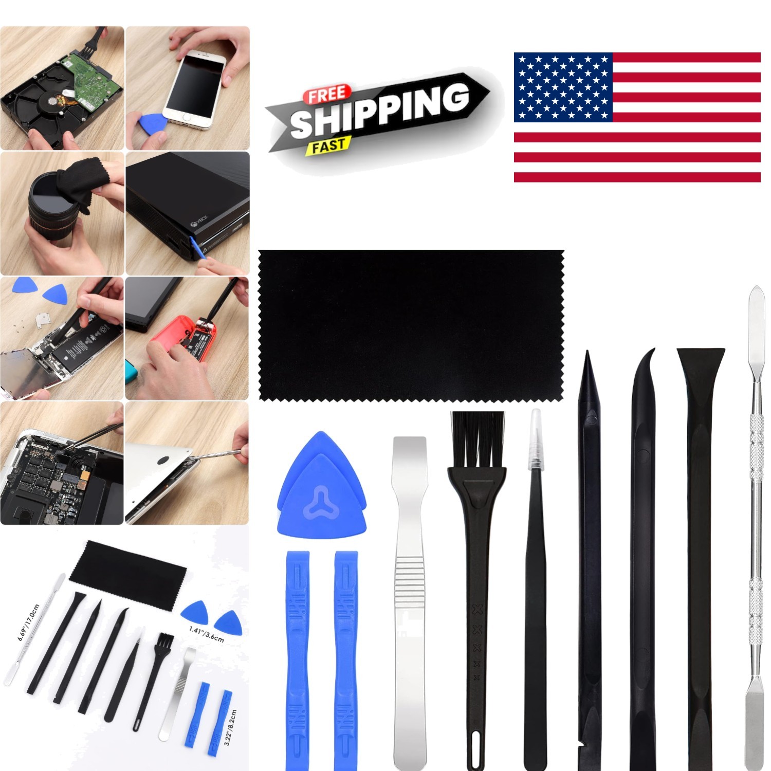12 Piece Spudger Tool Kit with Metal and Plastic Tools for Electronics Opening