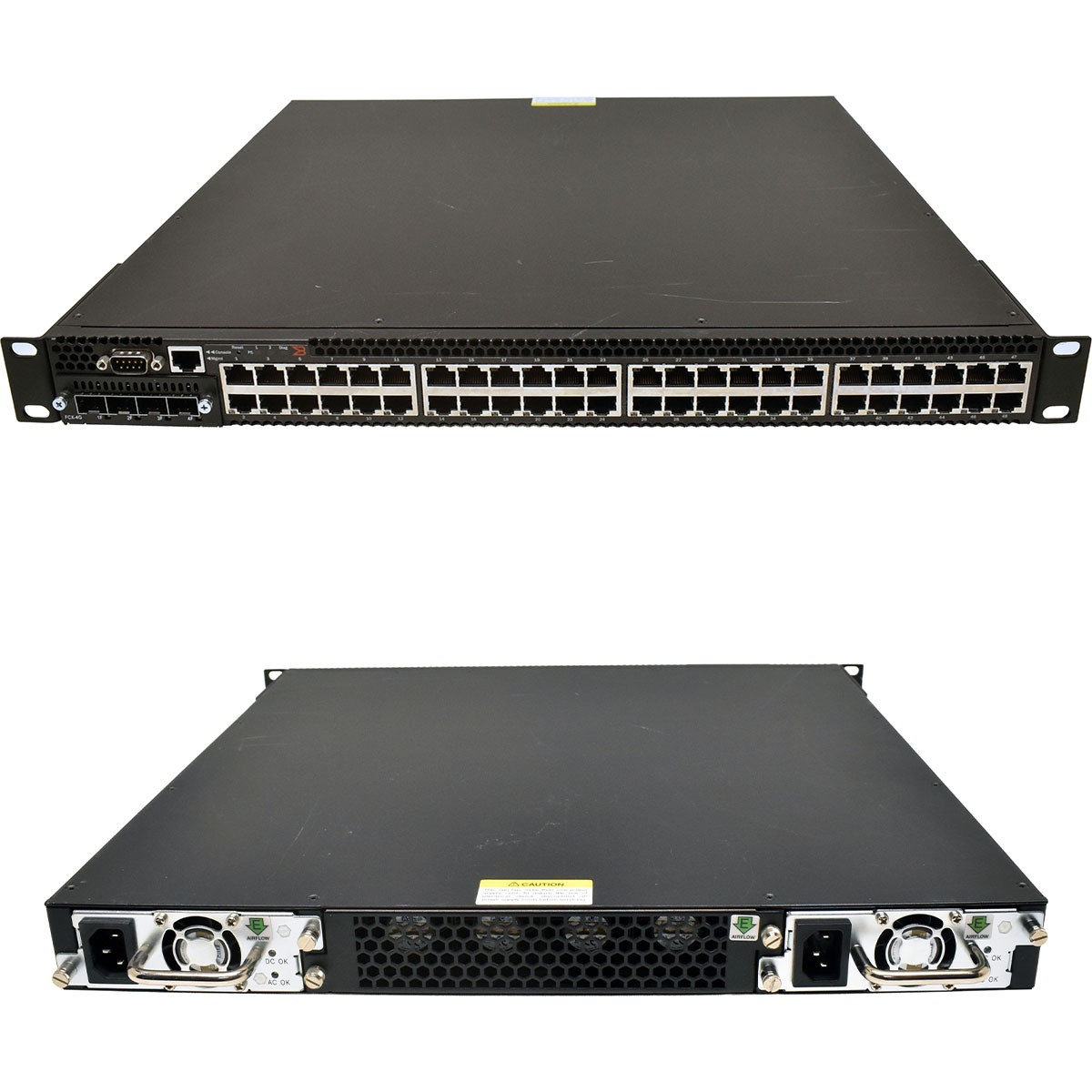 Brocade Fastiron FCX648-E 80-1003605-0X 48-Port RJ-45 GE Switch + Modules FCX-4G