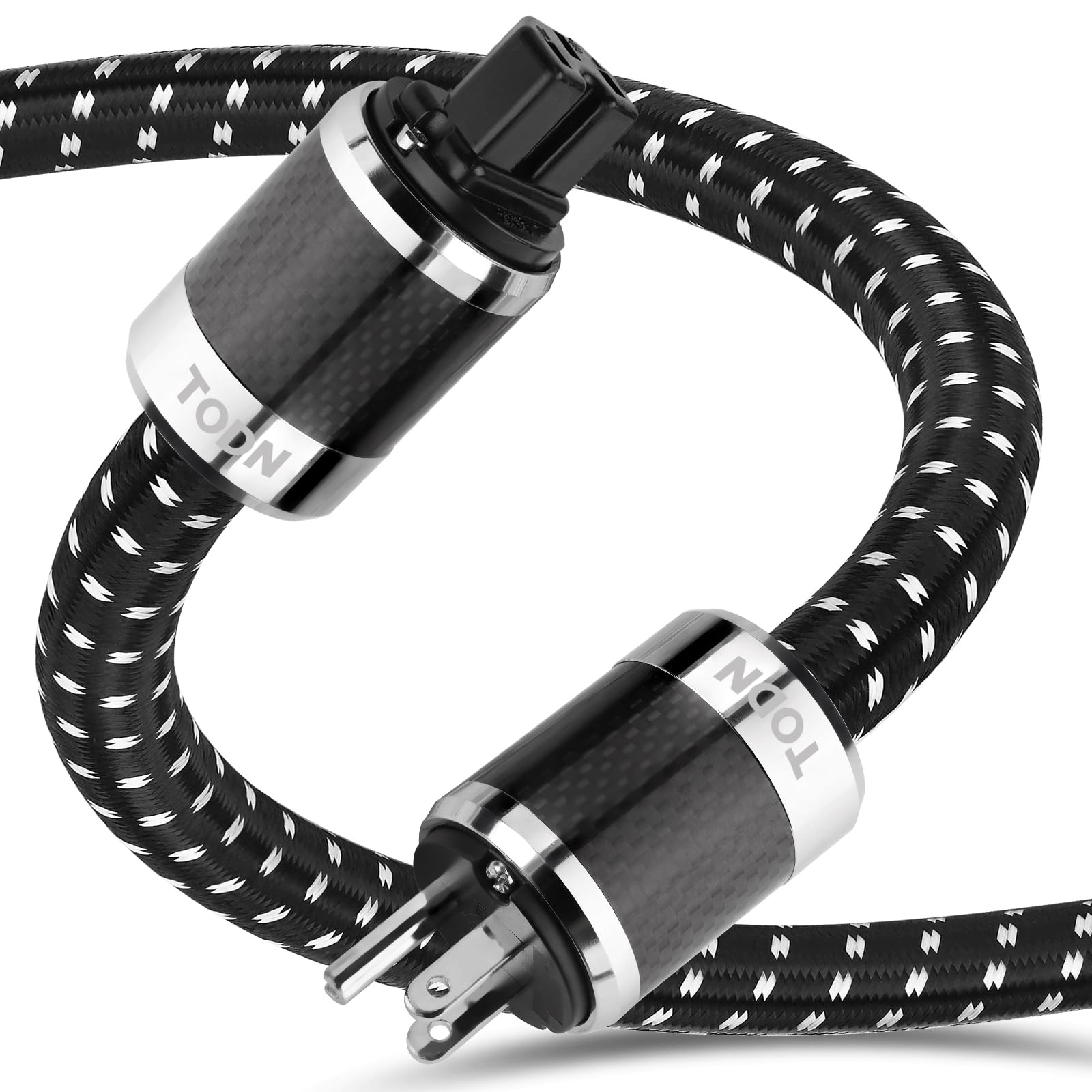 TODN HiFi Audio Power Cable for Audiophile with Silver-Plated OFC, Platinum-P...