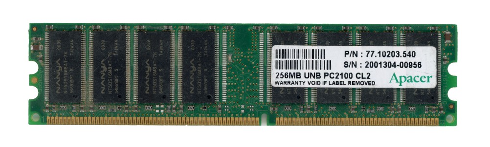 MEMORY APACER 256MB DDR PC2100U 266MHz 77.10203.540 Non-ECC