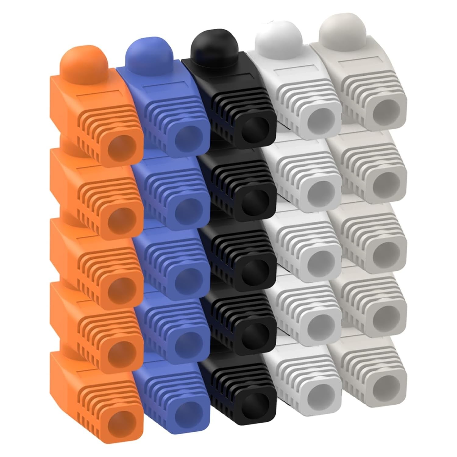 100-Pack RJ45 Strain Relief Boots, Multi-Color RJ45 Connector Covers