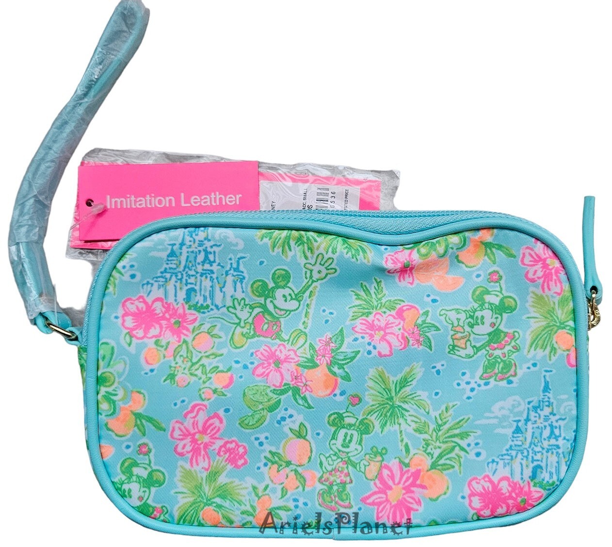 Disney Parks X Lilly Pulitzer Mickey & Minnie Mouse Floral Zippered Wrislet Bag