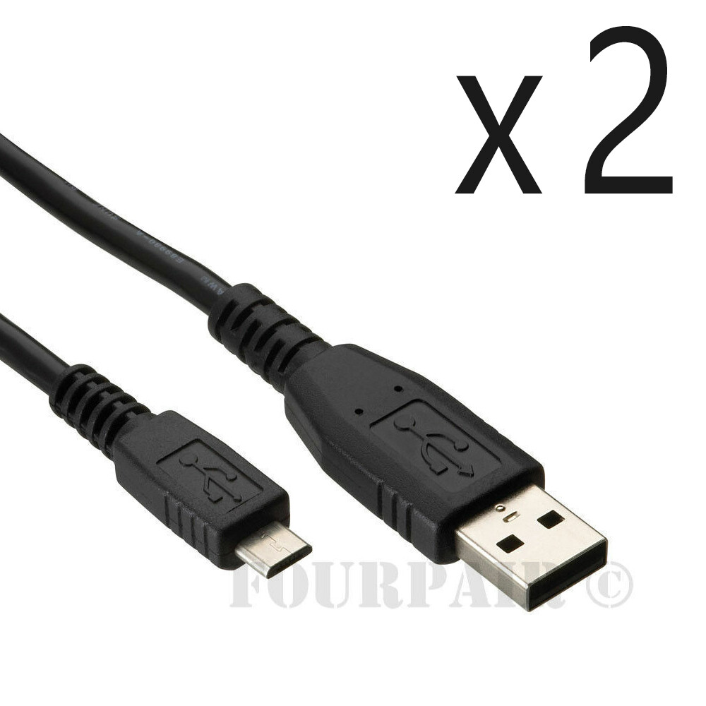 2 Pack - 1.5ft 18in USB 2.0 A Male to Micro B 5pin Data Sync Charger Cable Cord