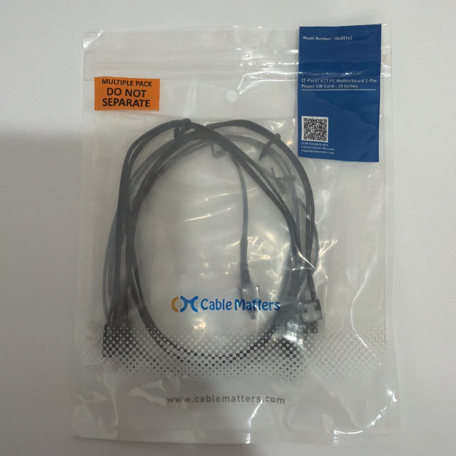 2 Pcs ATX PC Power Switch Cord 2 Pin SW Motherboard Reset Switch PC Desktop Powe