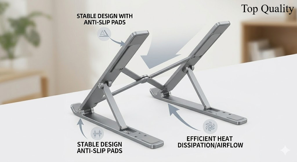 Universal Portable Laptop Stand Aluminum Adjustable Ergonomic Desk Riser Holder