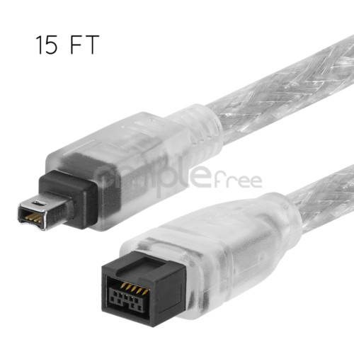FireWire 15 FT 9 PIN 4 PIN Cable Bilingual 800 Fire Wire 400 Cable 15 FEET