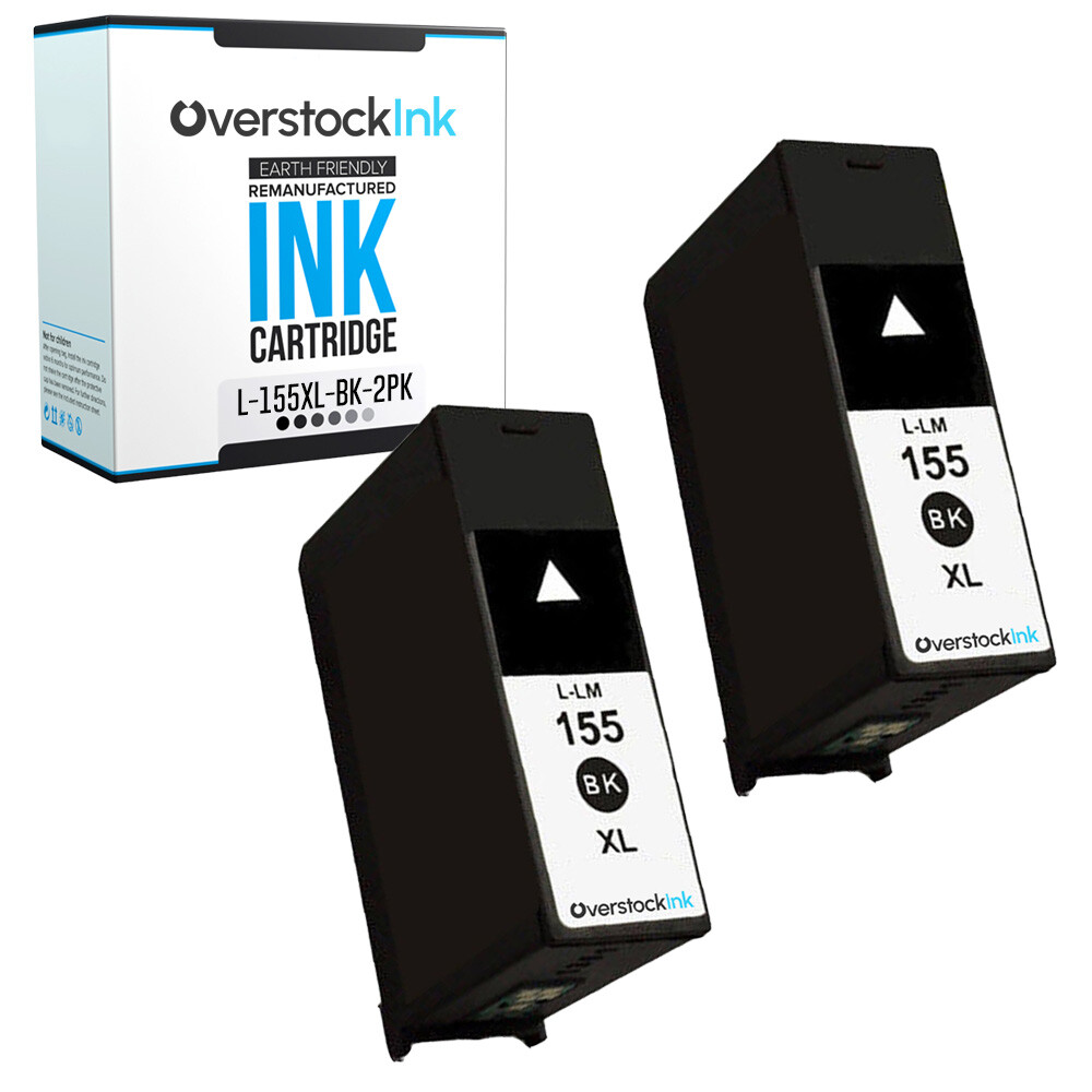 2-Pack Compatible OSI Black 155XL Ink Cartridge for Lexmark Pro715 Pro915
