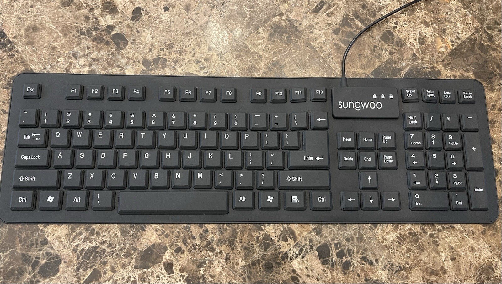 sungwoo Foldable Silicone Keyboard USB Wired Standard Keyboard Waterproof Rol...