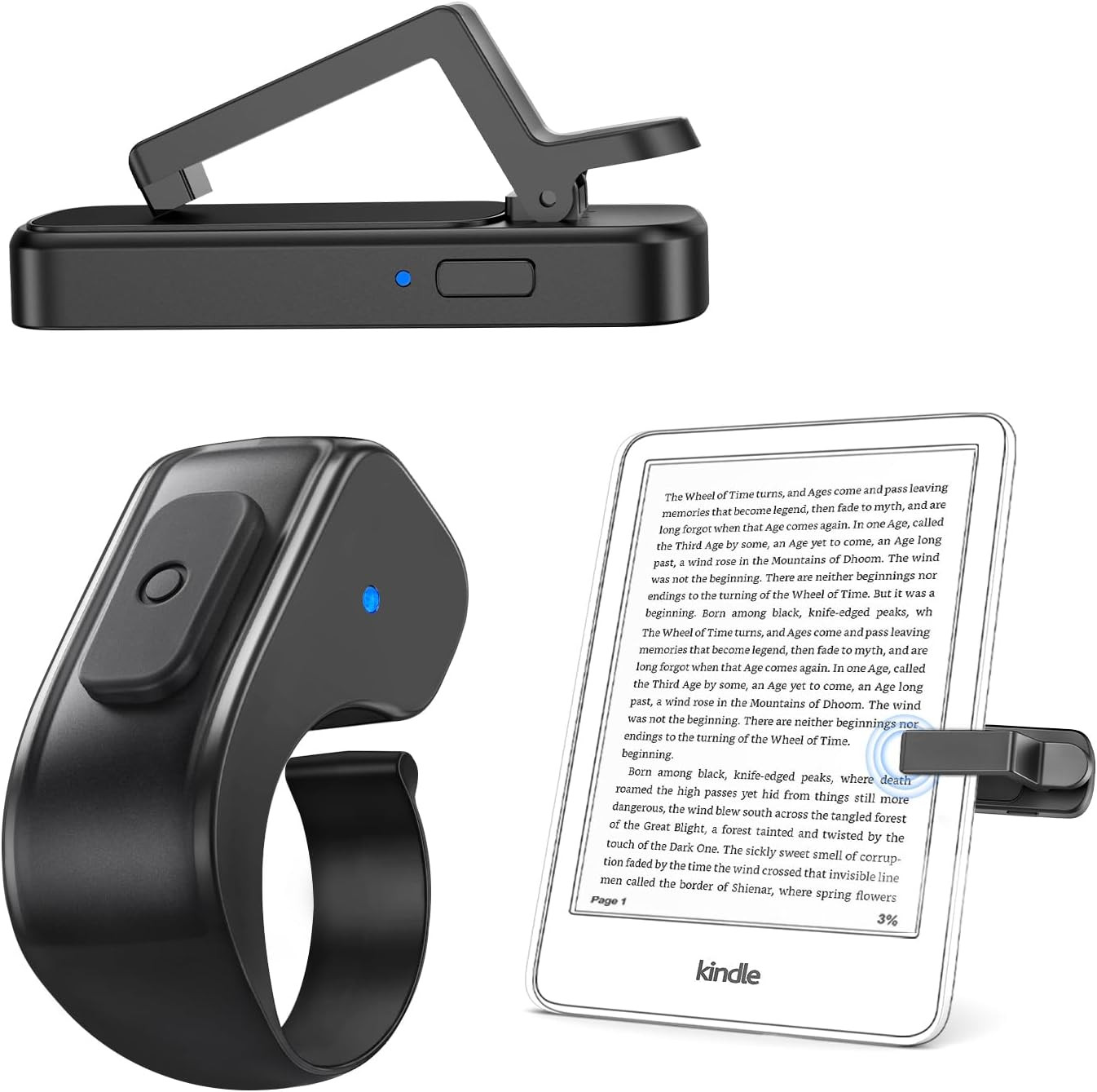 Remote Control Page Turner Ring for Kindle Paperwhite Oasis Scribe Kobo Ereaders