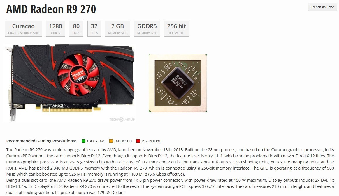 Dell 9KYFK ✅ AMD Radeon R9 270 2GB GDDR5 Graphics Card✅ DP HDMI 2x DVI✅