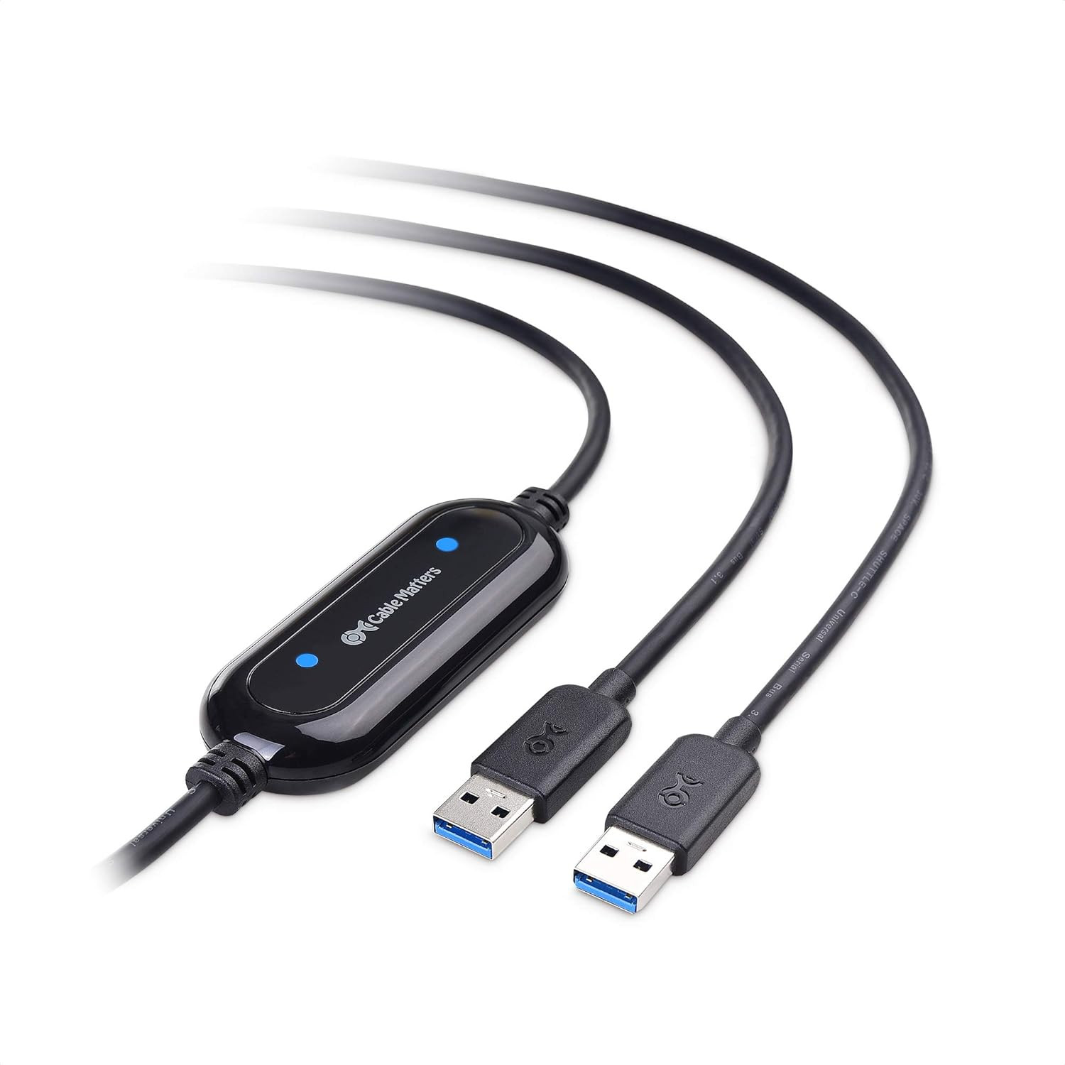 USB 3.0 Data Transfer Cable PC to PC for Windows, USB Transfer Cable in 6.6 Ft -