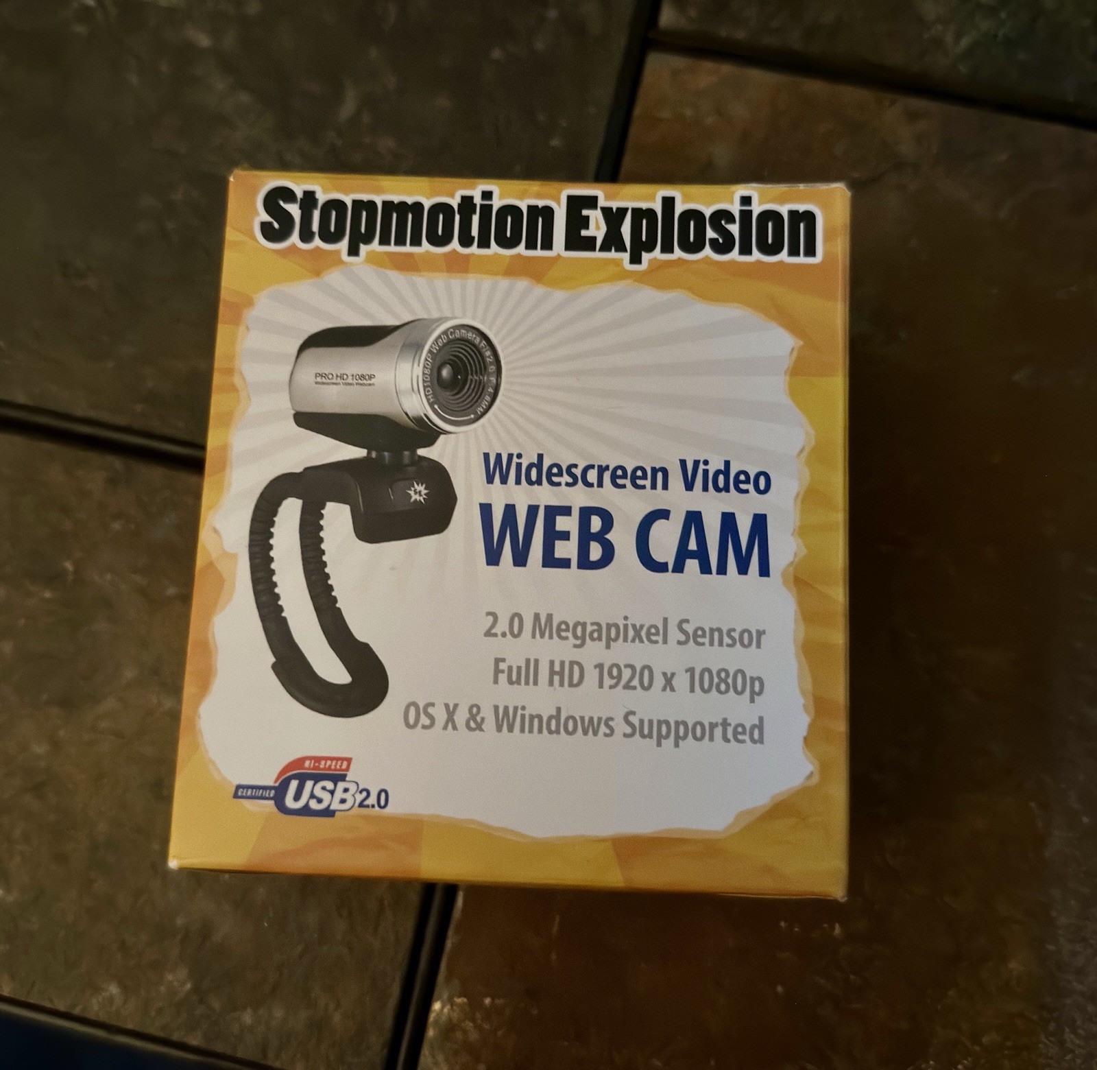 Stop Motion Explosion Widescreen Video Webcam HD 1080p USB 2.0 Black