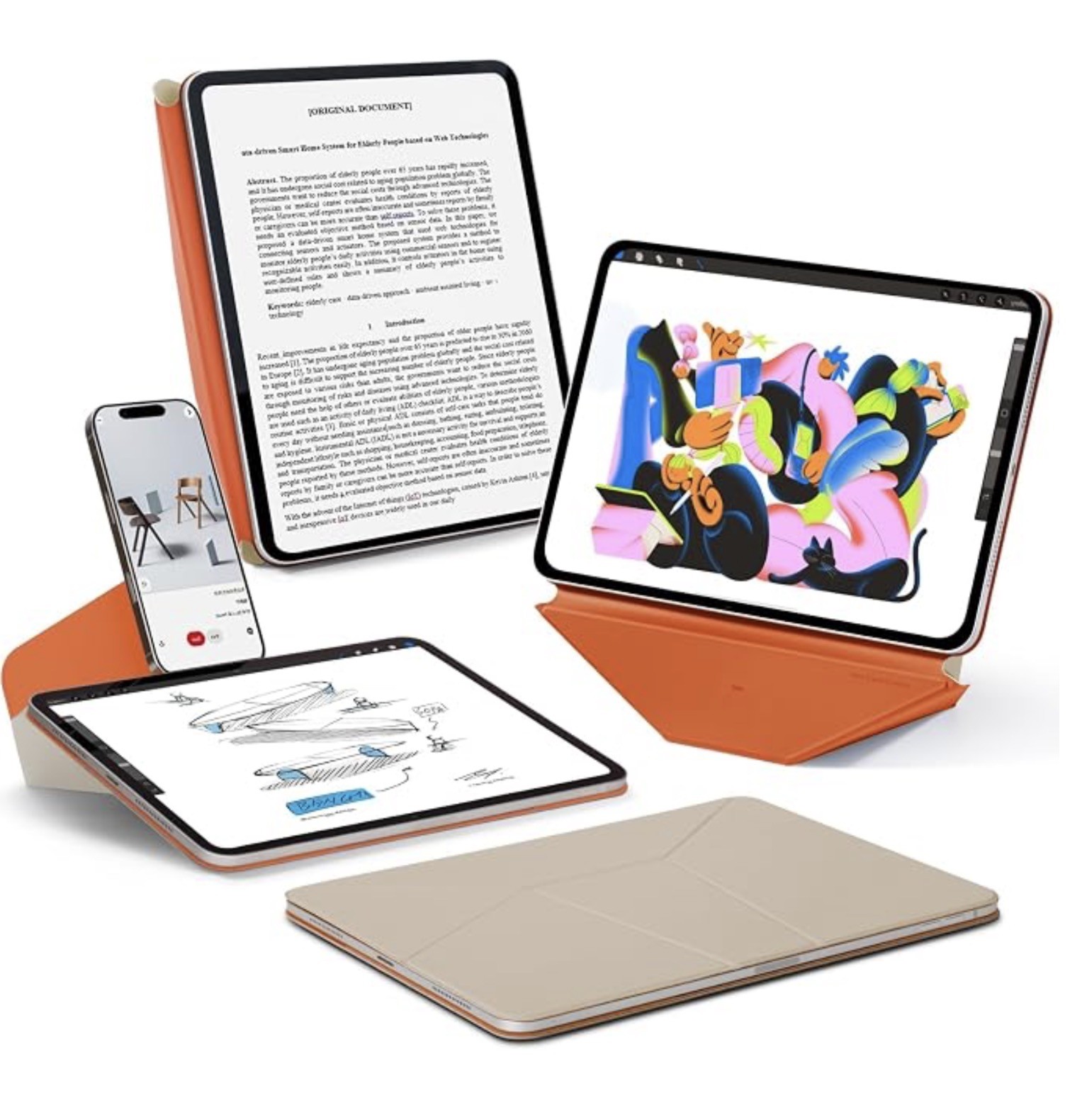 MOFT Dynamic Folio Case iPad Pro 13" M5 M4 Beach White Terracotta