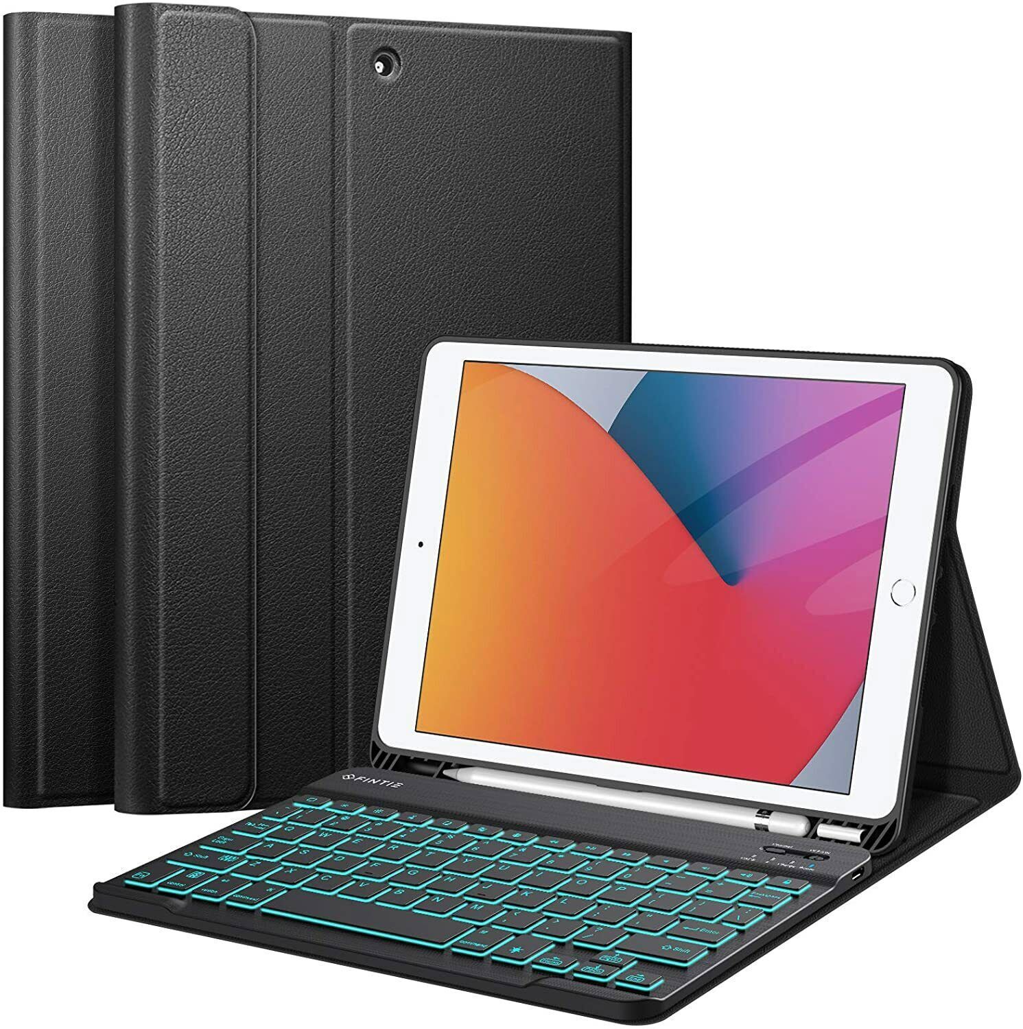 7 Color Backlight Keyboard Case for iPad 9th / 8th / 7th Gen Soft TPU Back Cover