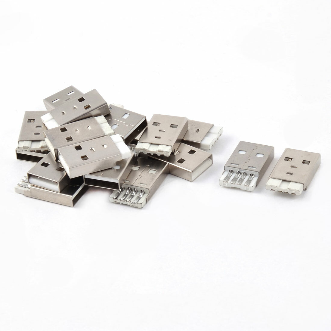 Computer Metal USB 2.0 A Type Male PCB Mount Repair Parts USB Port Jack 20 PCS