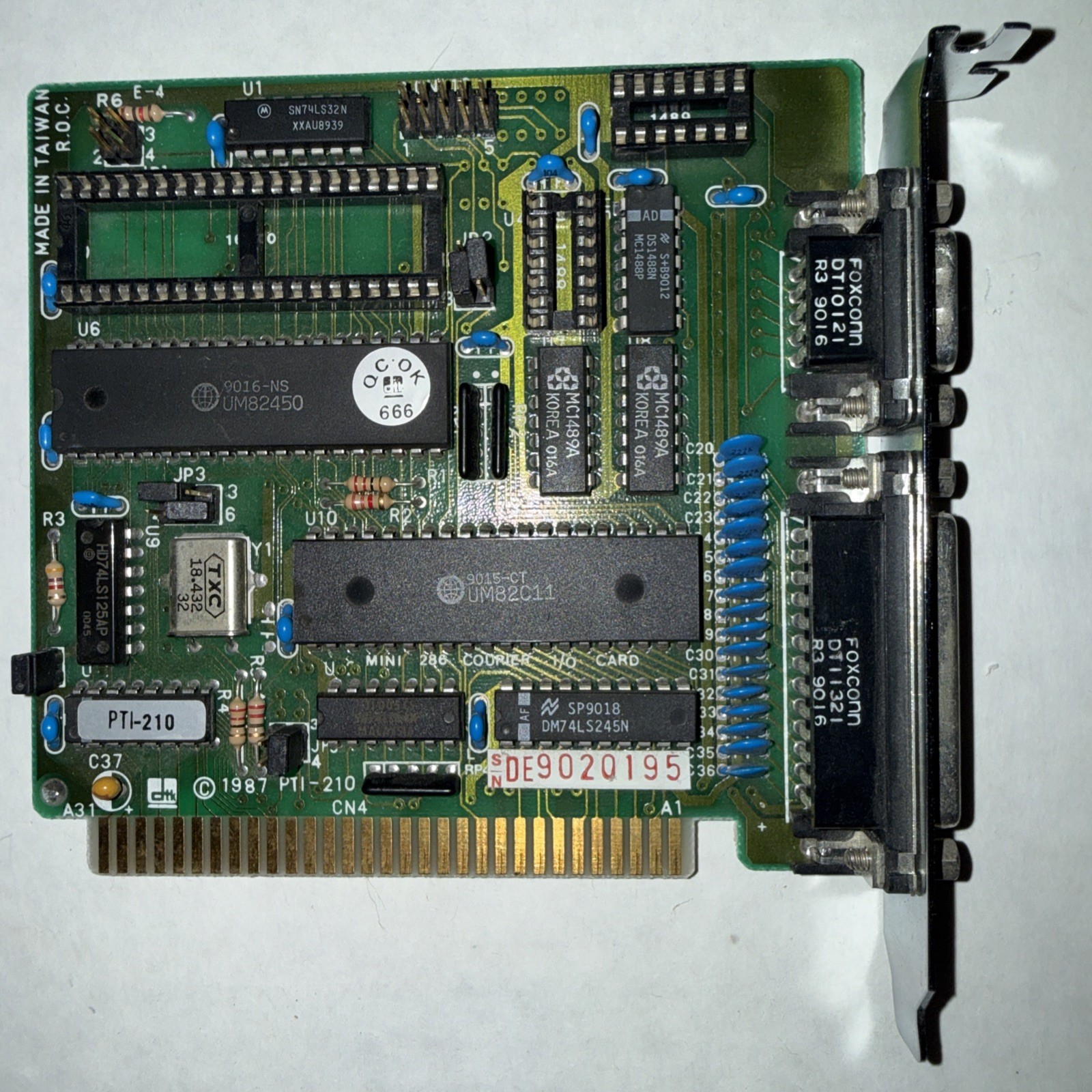 DTK Mini 286 Courier I/O Card, a vintage ISA expansion card 1987
