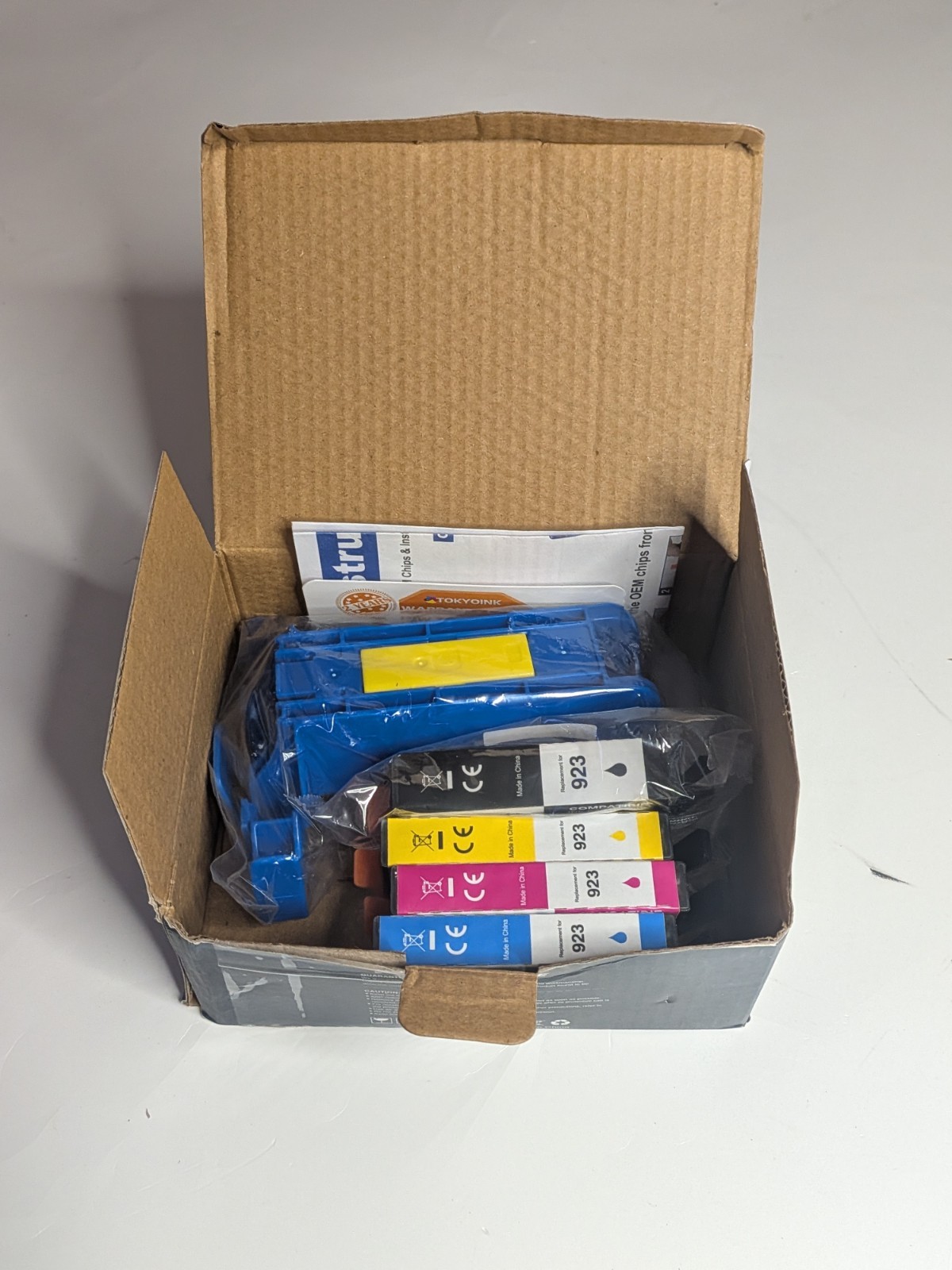 Tokyoink 923 Compatible Ink Cartridges 4-Pack CMYK No Chip w/ Transfer Tool