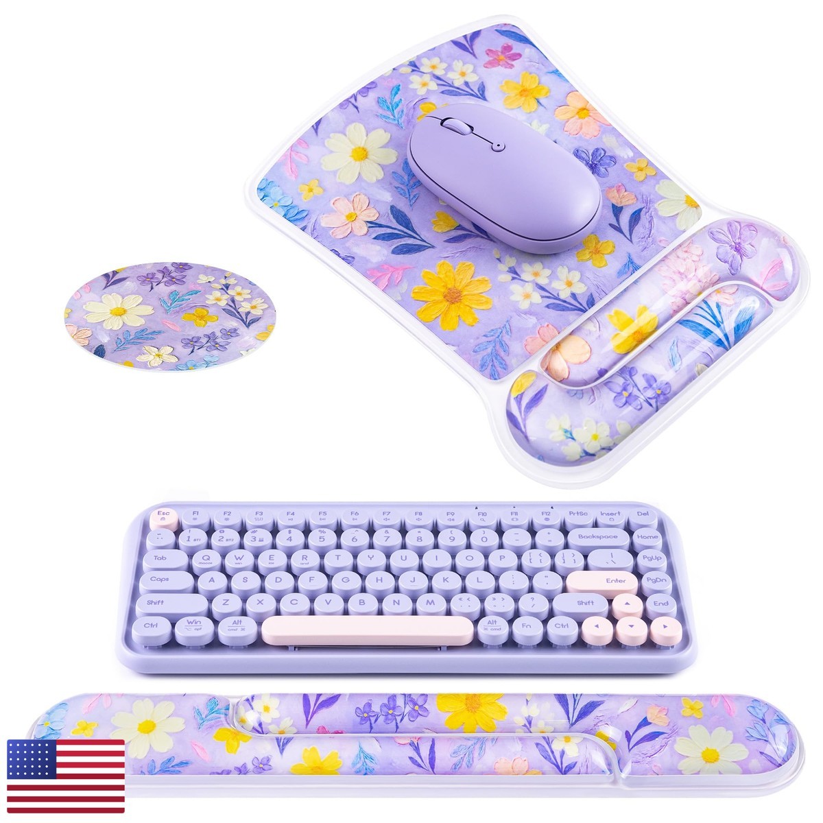 Ospelelf Mouse Pad Wrist Rest And Ergonomic Gel Keyboard Hand Wrist, Support