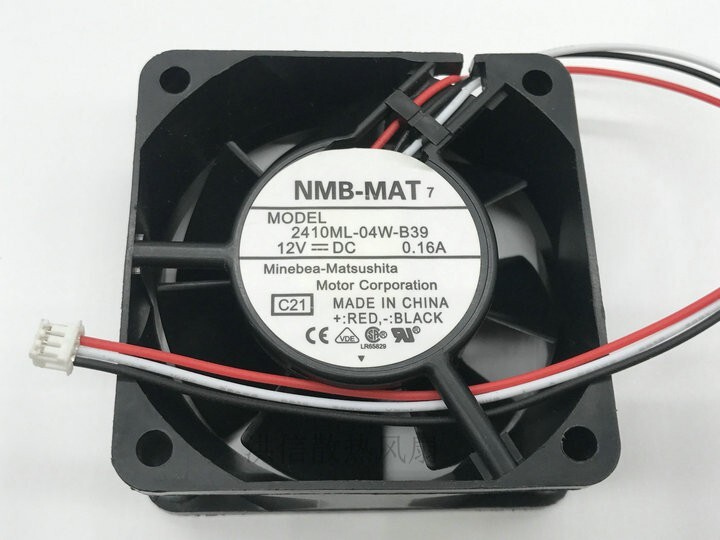 NMB-MAT 6025 2410ML-04W-B39 DC12V 0.16A 3-wire 6CM cooling fan 3pin