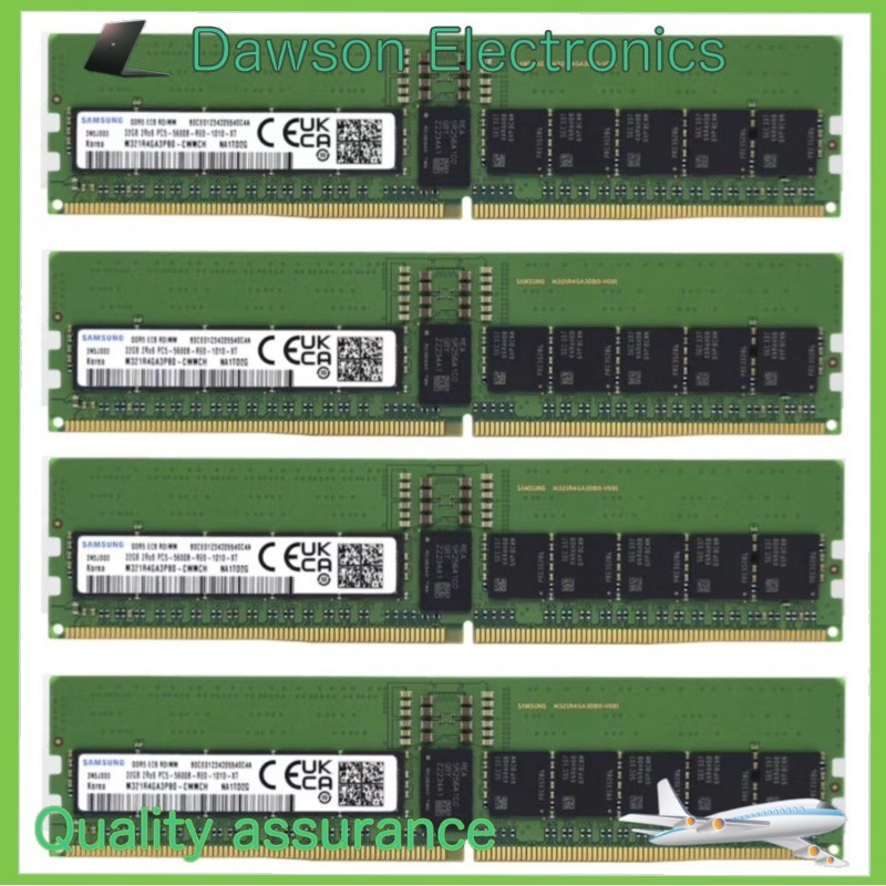 Samsung 128GB 4X32GB DDR5 5600MHz PC5-44800 RDIMM Memory RAM (M321R4GA3PB0-CWM)