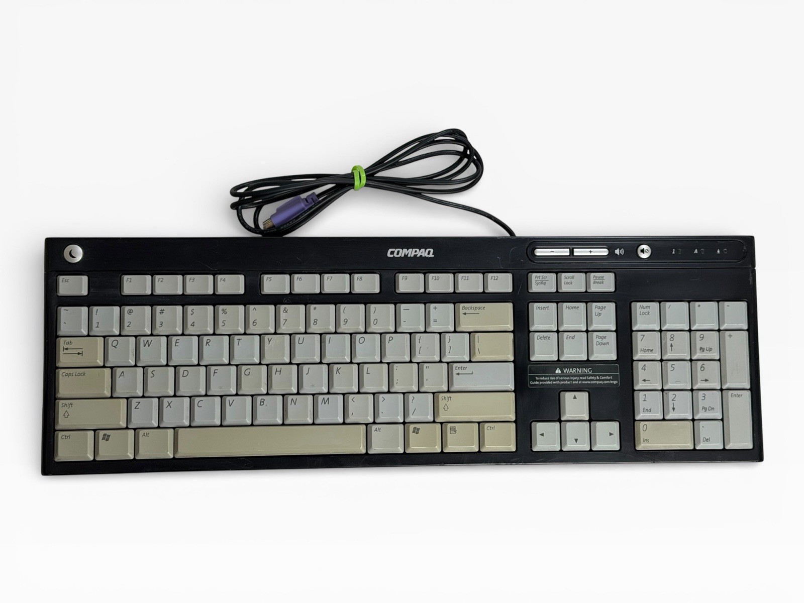 Compaq 5137 Wired Black & Gray Keyboard OEM Vintage 5188-0989