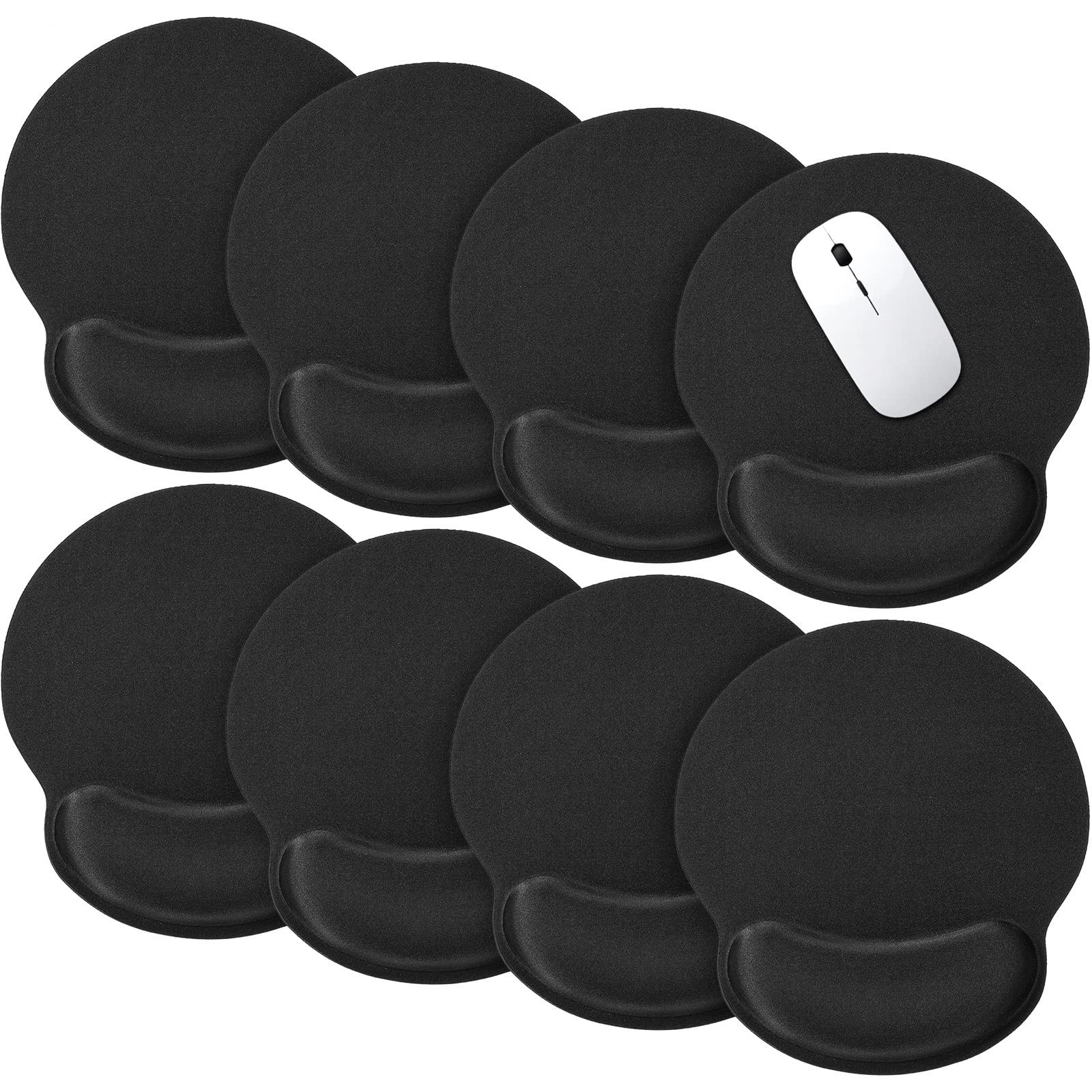 8 PCS Ergonomic Mouse Pad Wrist Rest Gel Foam Black Computer Laptop Office