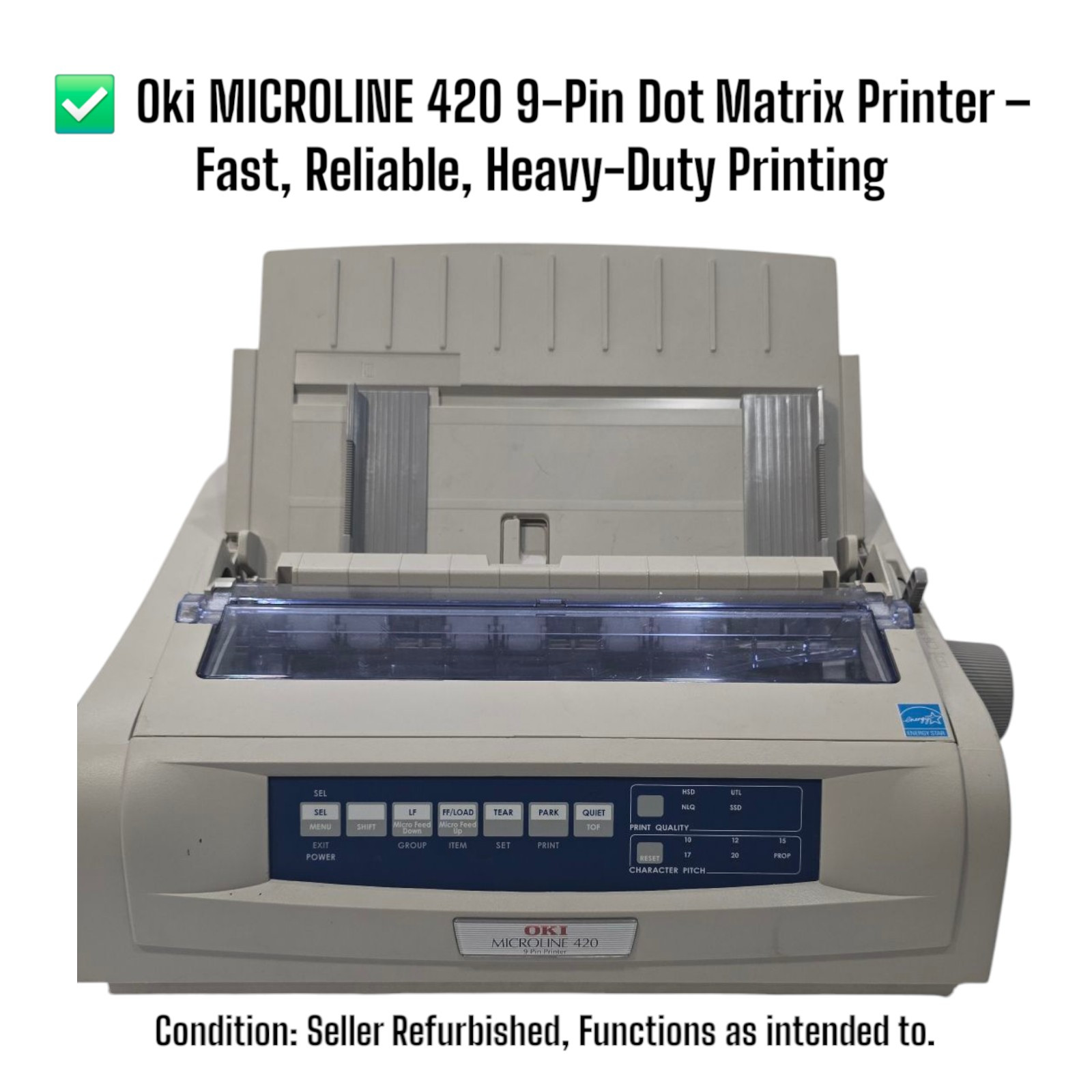 Oki MICROLINE 420 9-Pin Dot Matrix Printer – Fast, Reliable, Heavy-Duty Printing