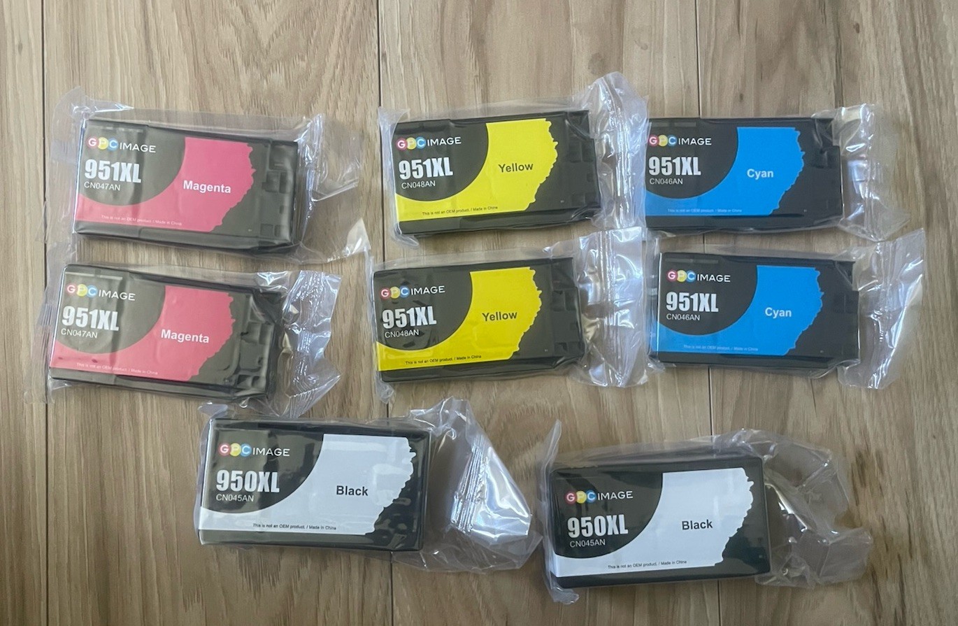 Unbranded 950XL 951XL Ink Cartridges 8 Pack 2BK 2C 2M 2Y XL Chip