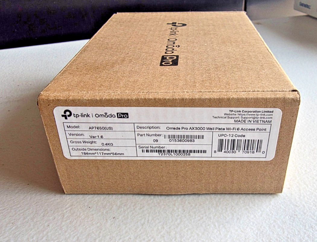 TP-Link AX3000 Wall-Plate Dual-Band Wi-Fi 6 Access Point AP7650