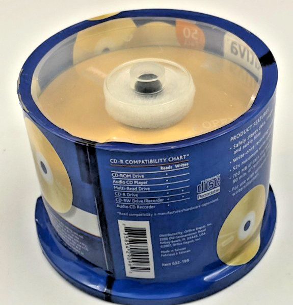 Ativa CD-R Recordable CD Media Spindle 80Minute 700MB Gold Discs Pack Of 50 New