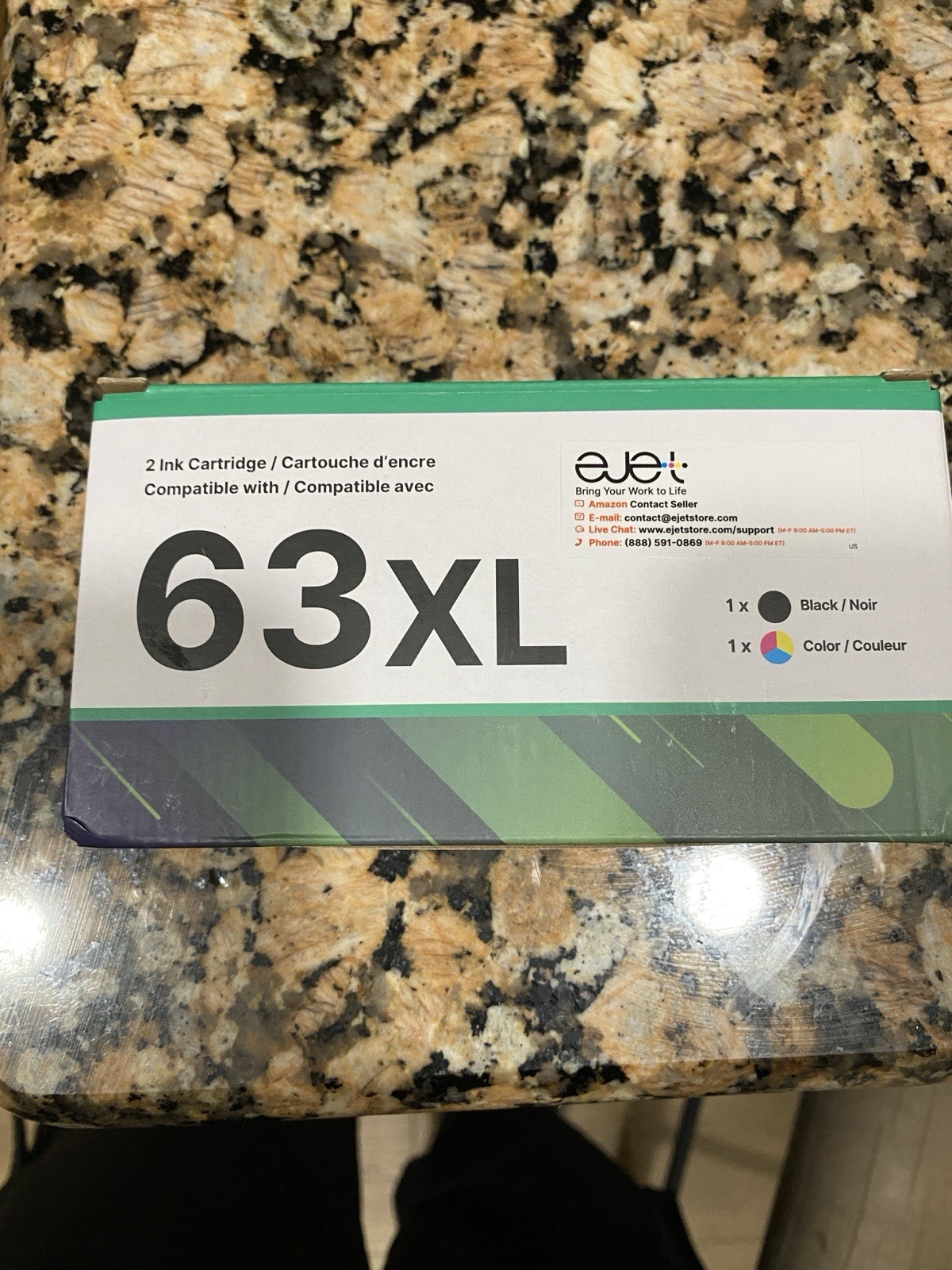 ejet 63XL Compatible Ink Cartridge Black Tri-Color for HP Inkjet Printer