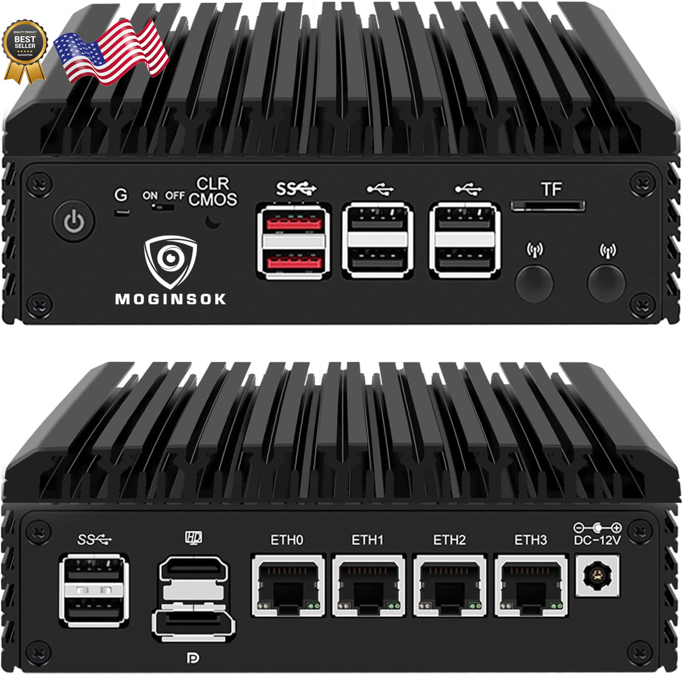 Firewall Appliance Mini PC 2.5Gbe w/12Th N100(Ship N150) Fanless Mini Computer