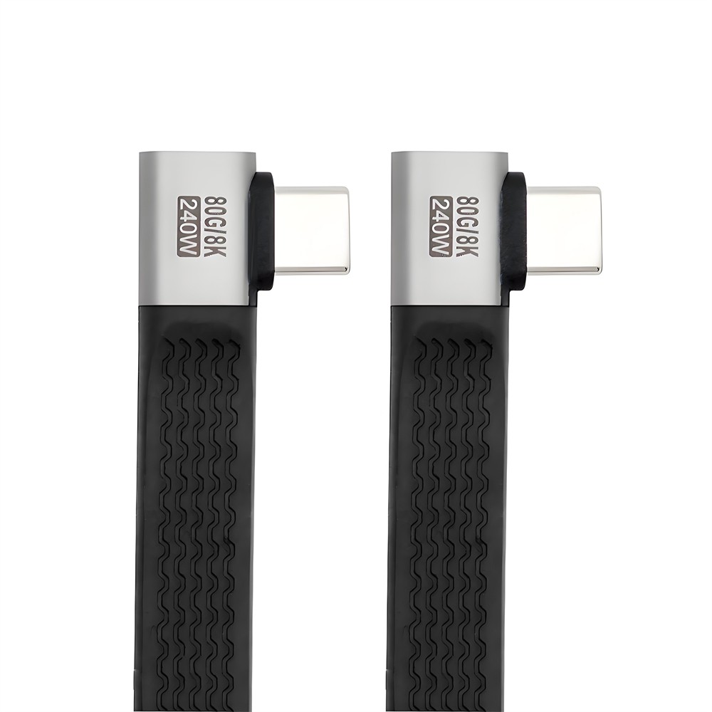 CY Dual Right Angled Slim Flat FPC USB5.0 80Gbps Cable 13cm 240W 16K@30hz 8K