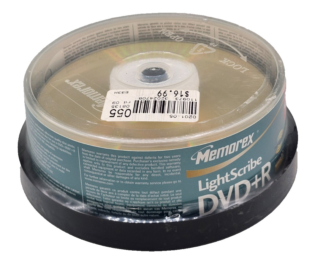 Memorex Light Scribe DVD+R Blank Discs 20 Pack 4.7GB 120 Min 16x New Sealed