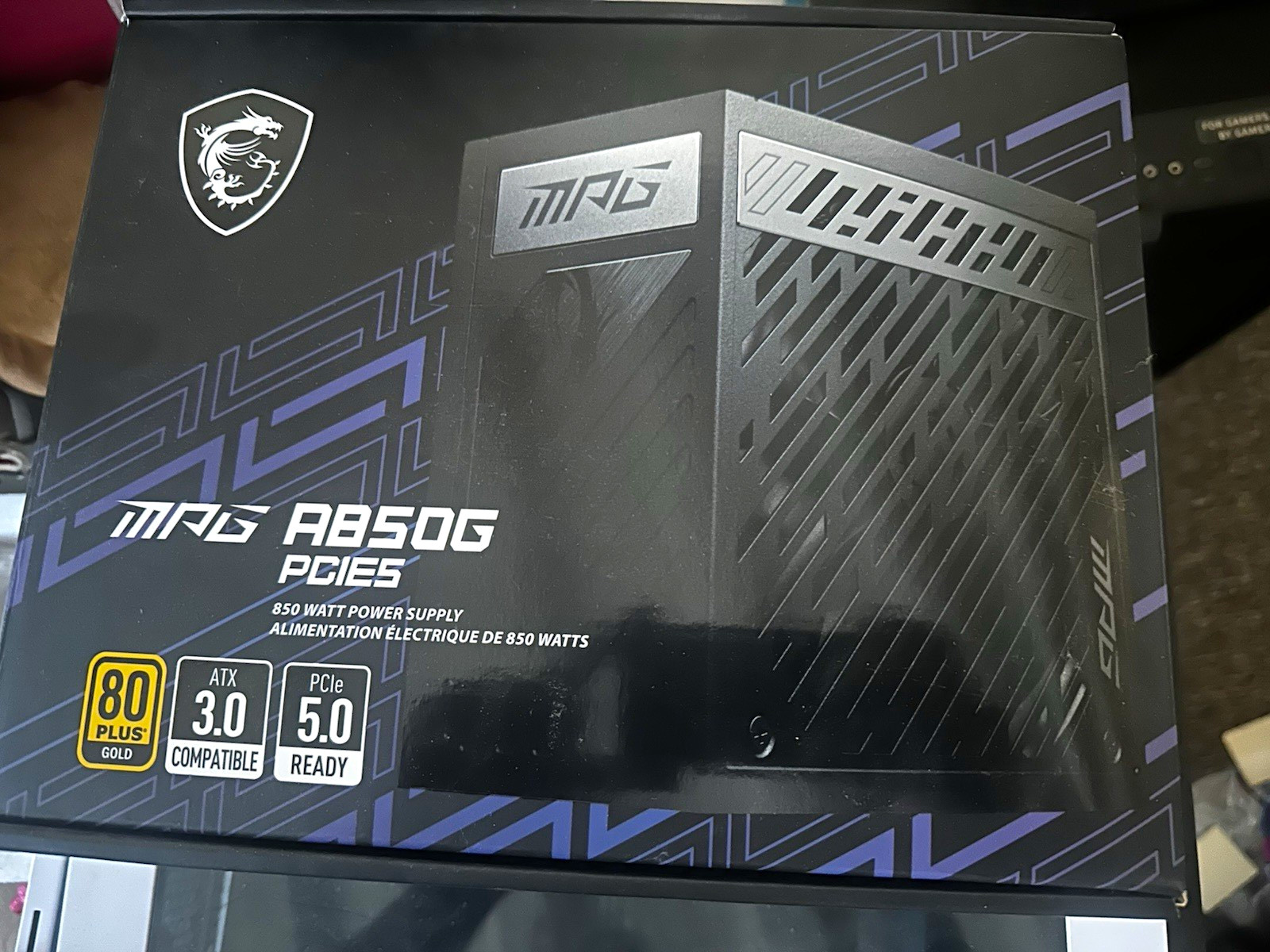 MSI MPG A850G PCIE5 850W ATX Power Supply 80 PLUS Gold Modular 12VHPWR