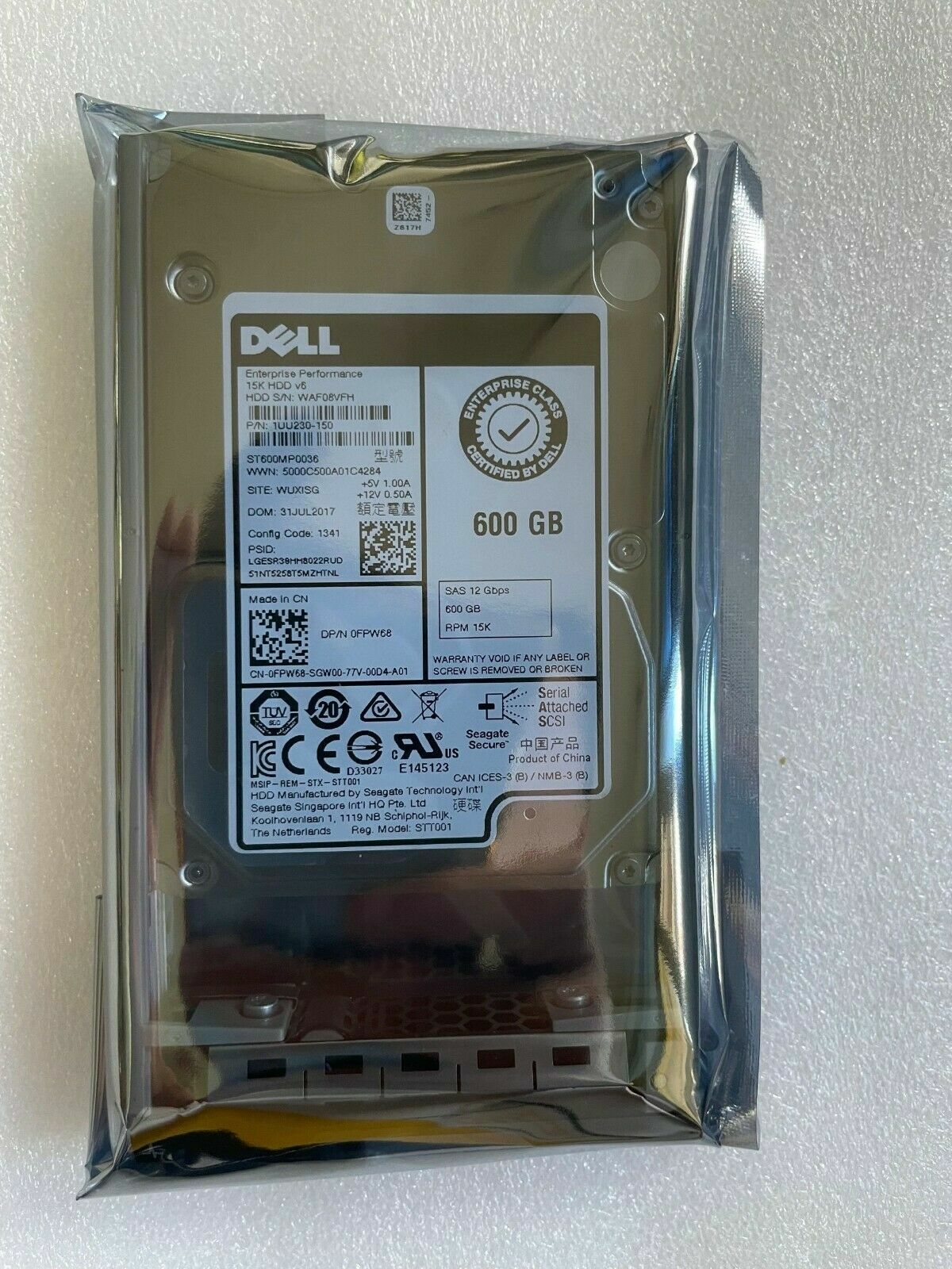 FIT FOR Dell FPW68 0FPW68 600GB 15K 12Gb/s 2.5" SAS HDD ST600MP0036 W TRAY