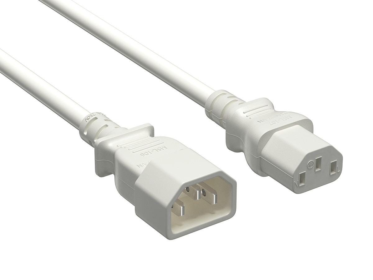 5ft IEC-320 C13 to C14 Heavy-Duty Power Extension Cord 18 AWG 10A/250V SJT, W...
