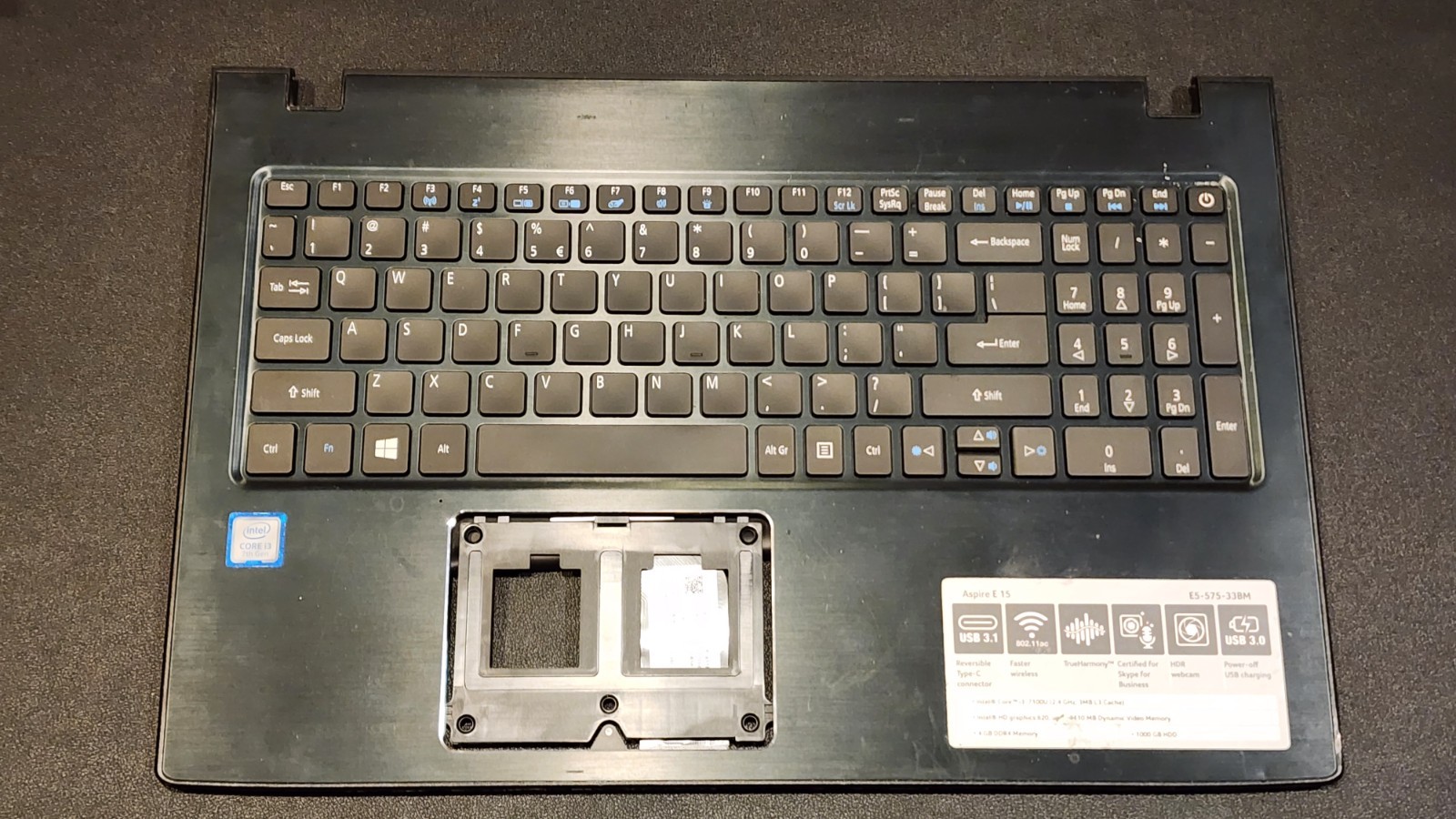 Acer Aspire E5-575-33BM E5-576 Palmrest Backlit Keyboard 1 Broke Thread 8348