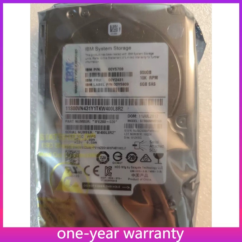 1PCS 00Y2505 IBM 00Y2431 00Y5708 00Y2505 900G 10K SAS 2.5 V3500 V3700 Hard Driv