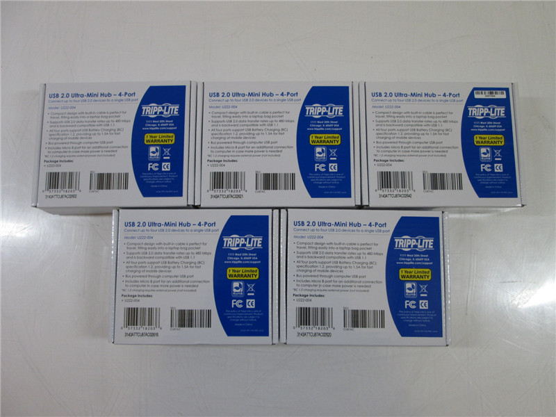 Tripp Lite U222 004 Mini USB Hub Portable Multi Port Adapter New Lot of 5