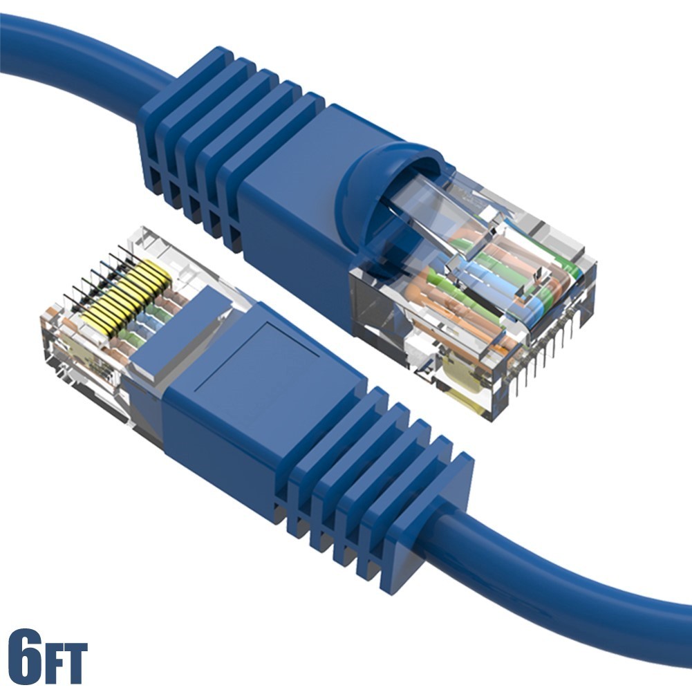 6FT Cat6 RJ45 Ethernet LAN Network UTP Snagless Patch Cable Pure Copper Blue