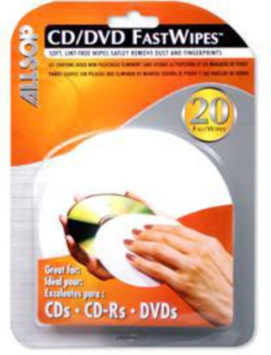 Allsop 50100 Fastwipes CD/DVD Cleaning Cloth Lint Free 20 Pack [New Cleaner]