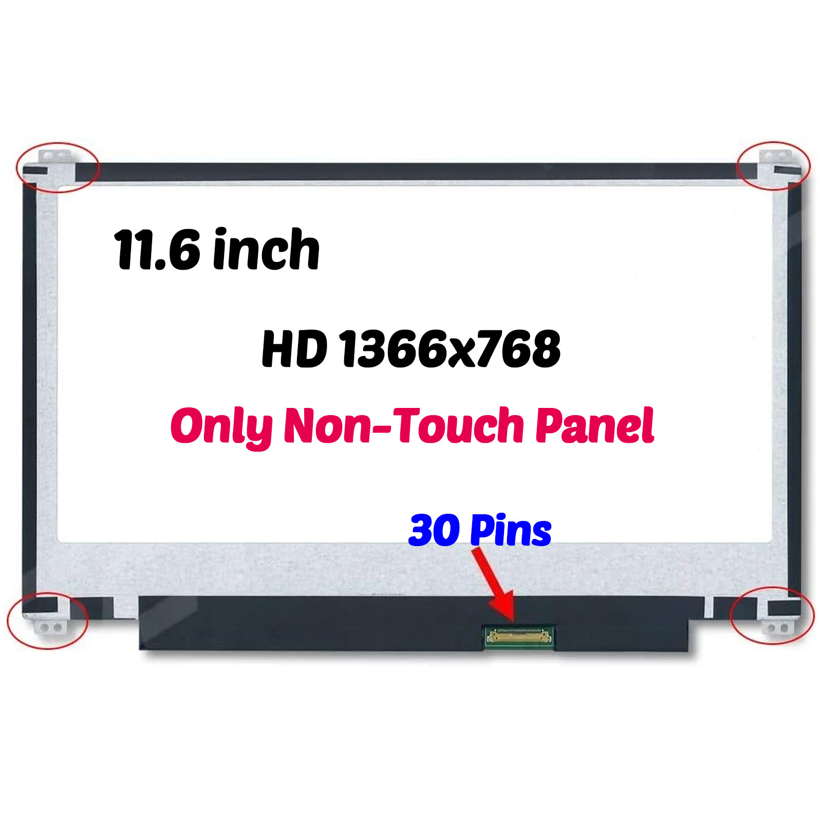 N116BGE-EB2 REV. C1 LCD LED Screen Display Panel 30 Pins Non-Touch Replacement