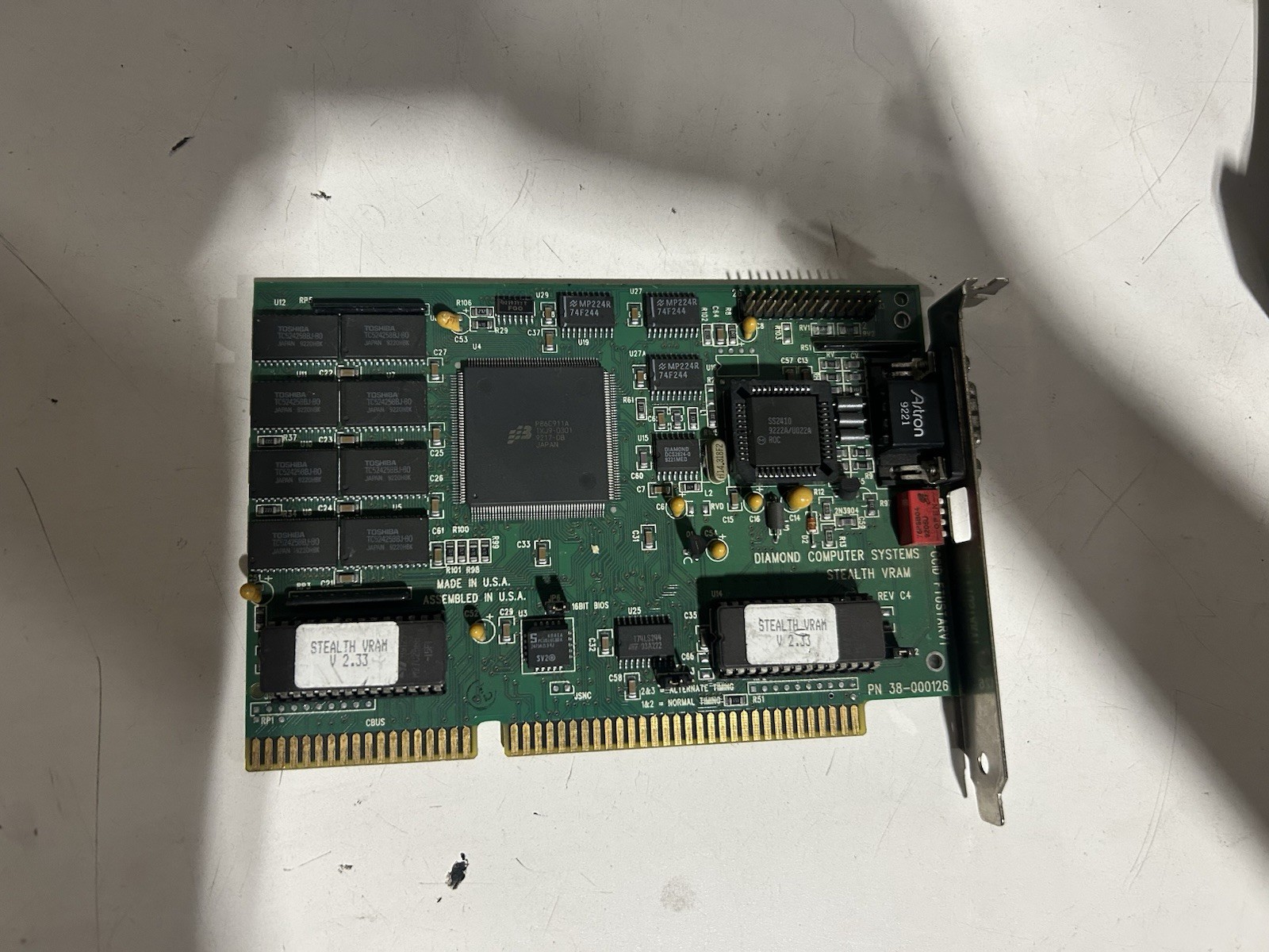 Vintage Diamond Stealth VRAM 1mb ISA VGA Video Card - Working