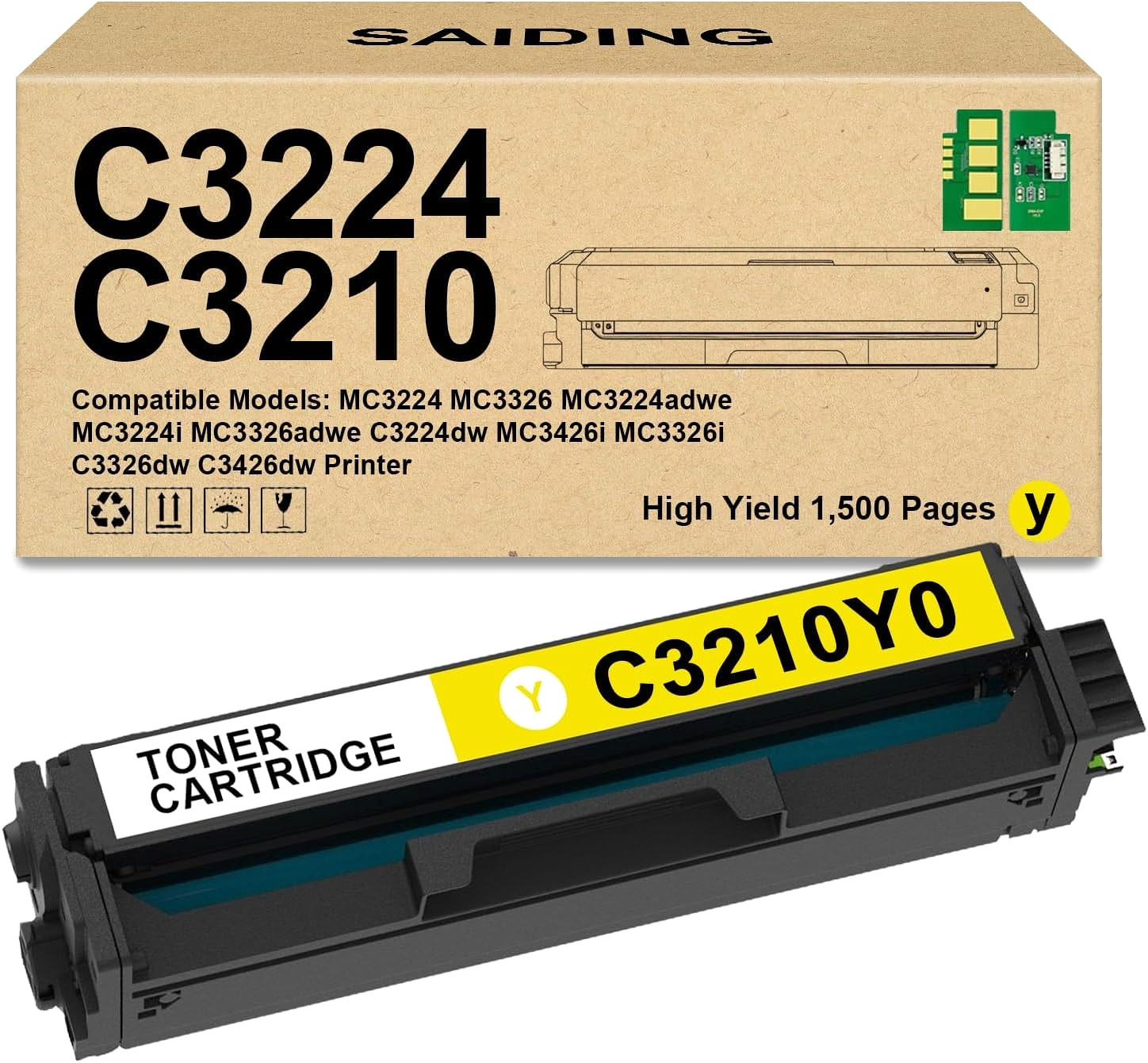 C3224 C3210 Yellow Toner Cartridge for Lexmark MC3224 MC3326 MC3426 Series
