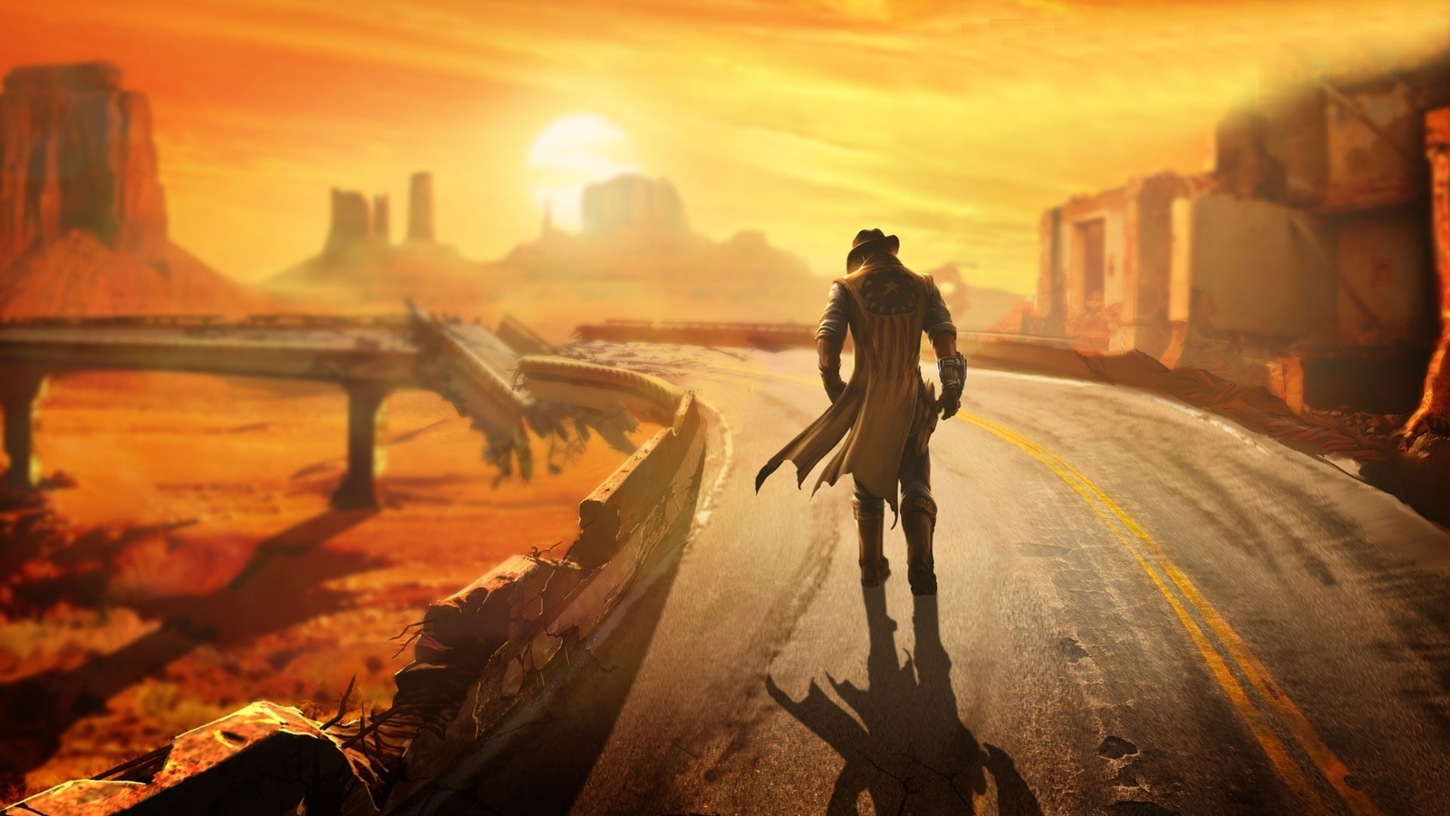 Landscape fallout fallout new vegas video games pc Custom Gaming Mat Desk