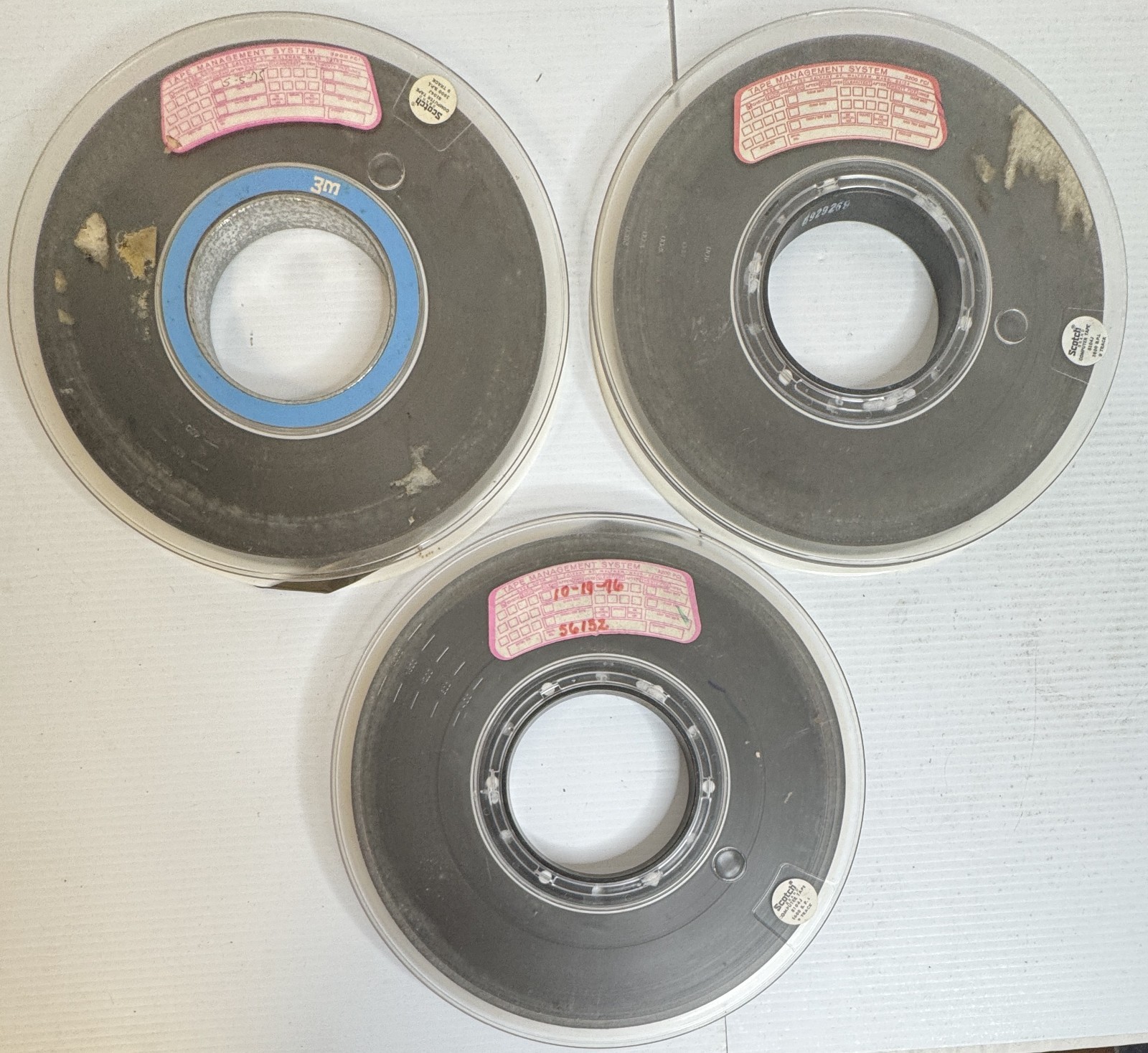 Lot of 3 Scotch 8104J Computer Tape Reels 1600 BPI 9 Track Vintage 1970s