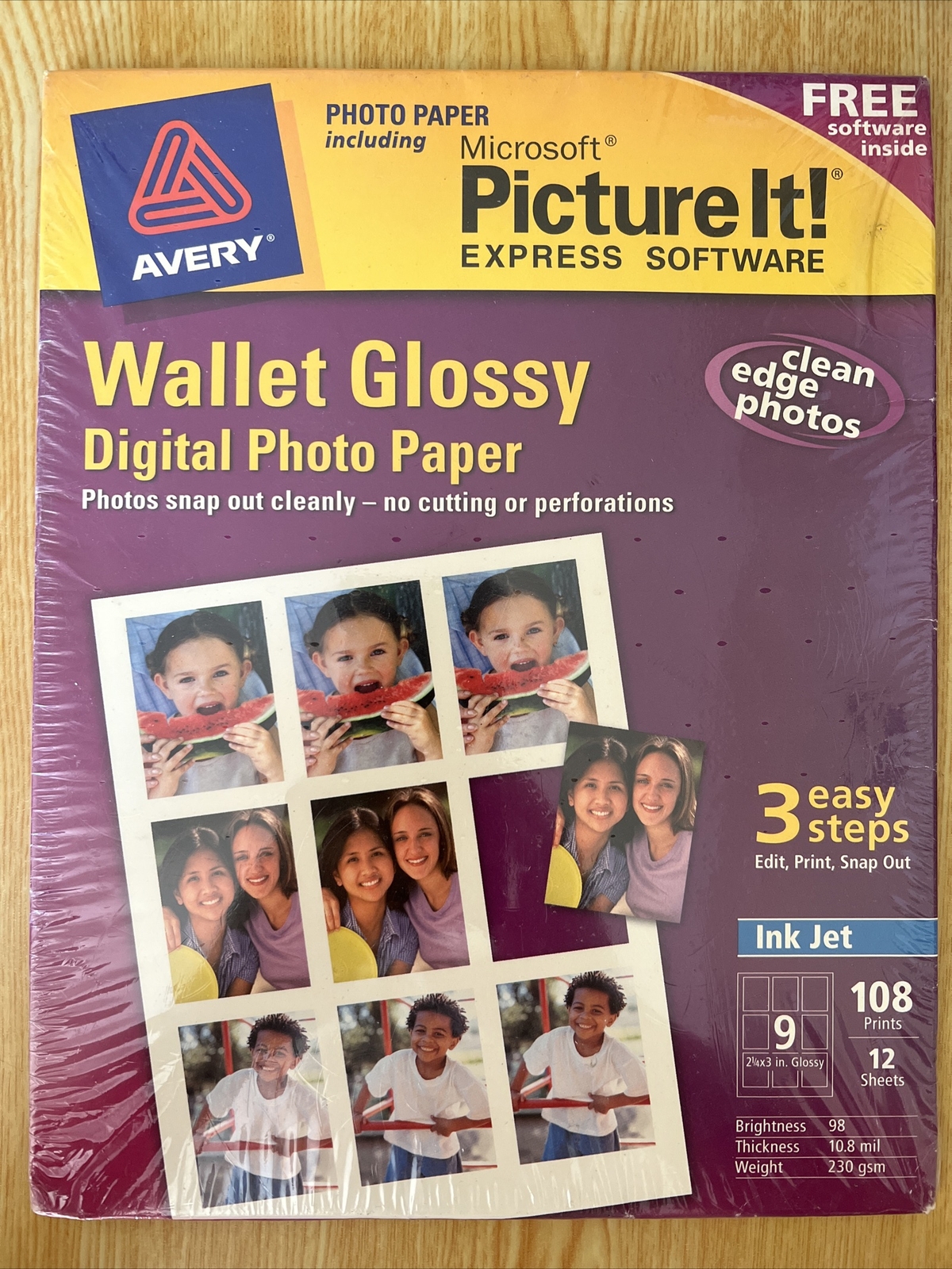 Avery Microsoft Picture It Wallet Glossy Express Software Digital Photo Paper