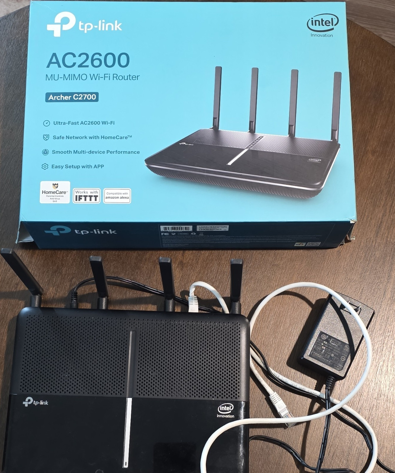 TP-Link Archer C2700 AC2600 Dual-Band MU-MIMO Router, HomeCare, 4 LAN Ports